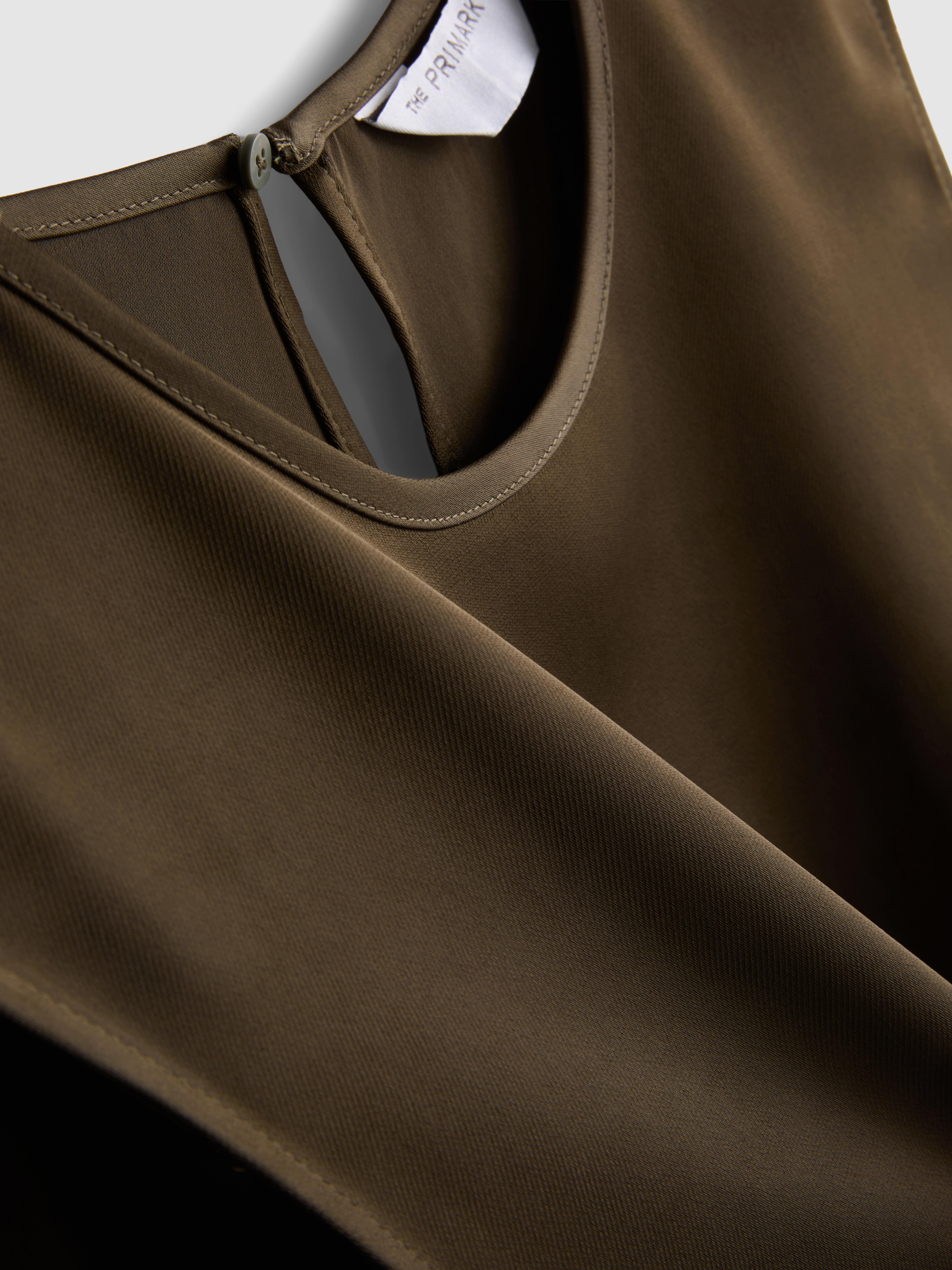 The Edit Satin Asymmetric Long Line Top