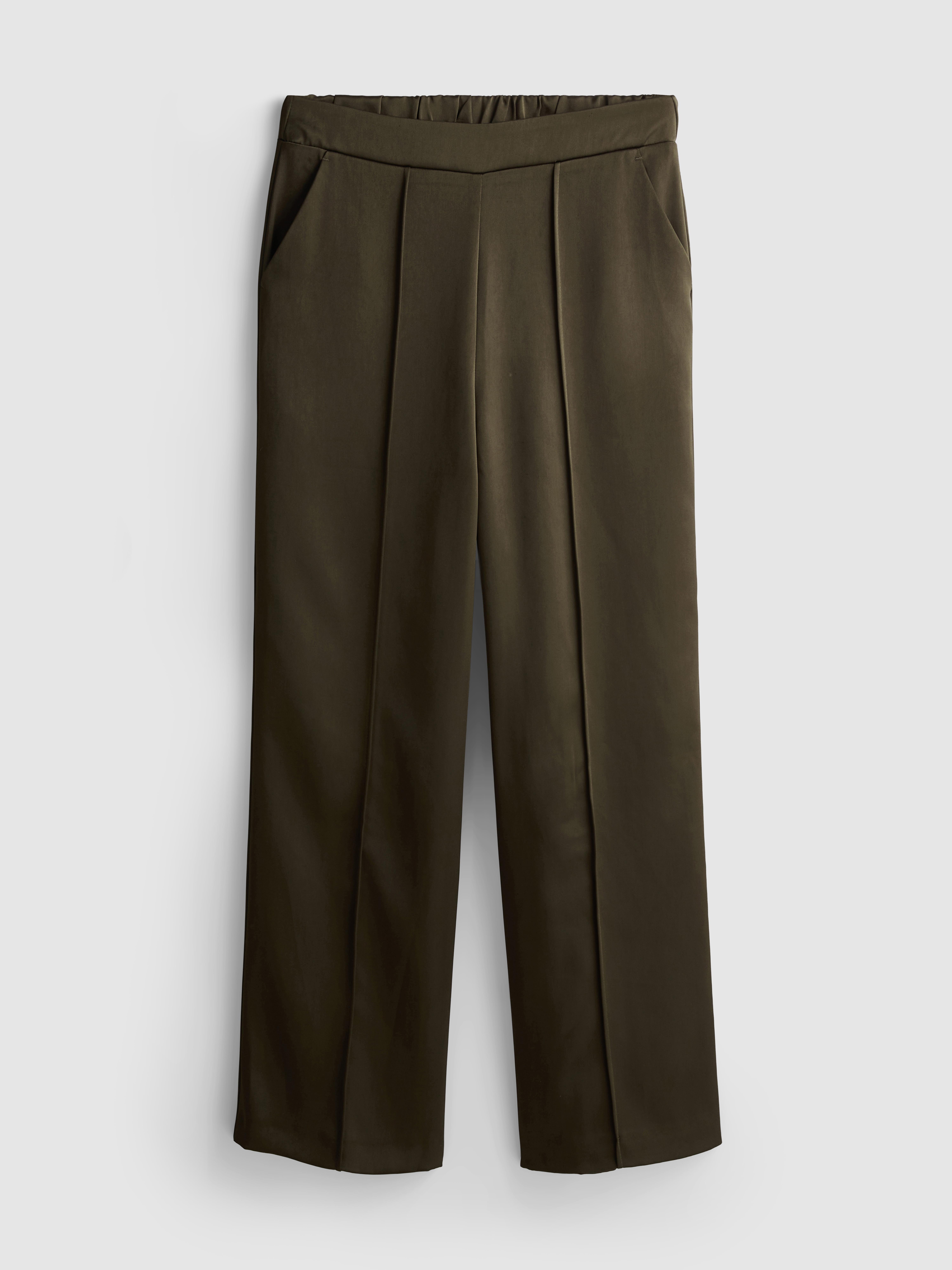 The Edit Satin Straight Leg Pants