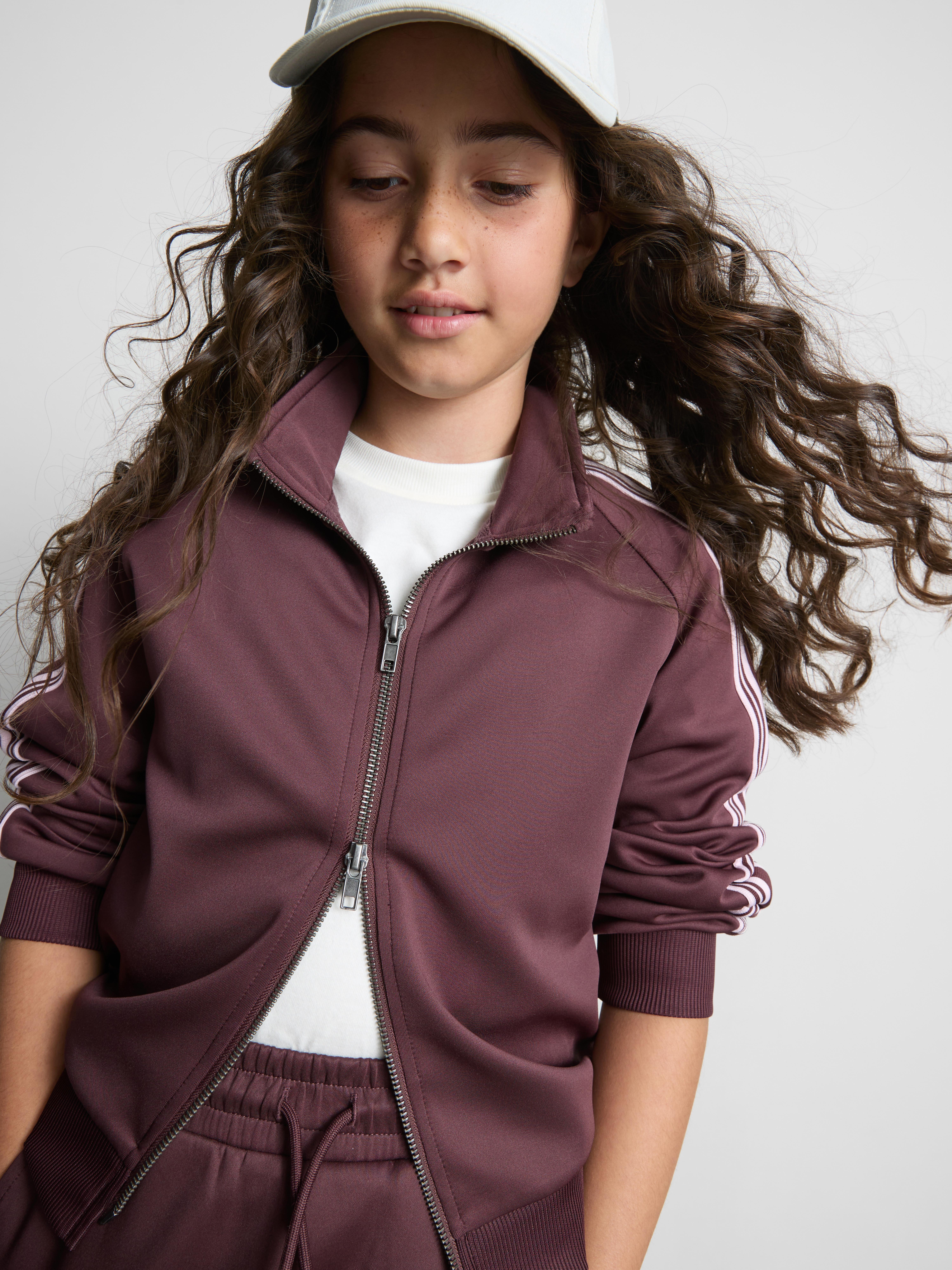 7-15yrs | Side Stripe Zip-Up Sweatshirt