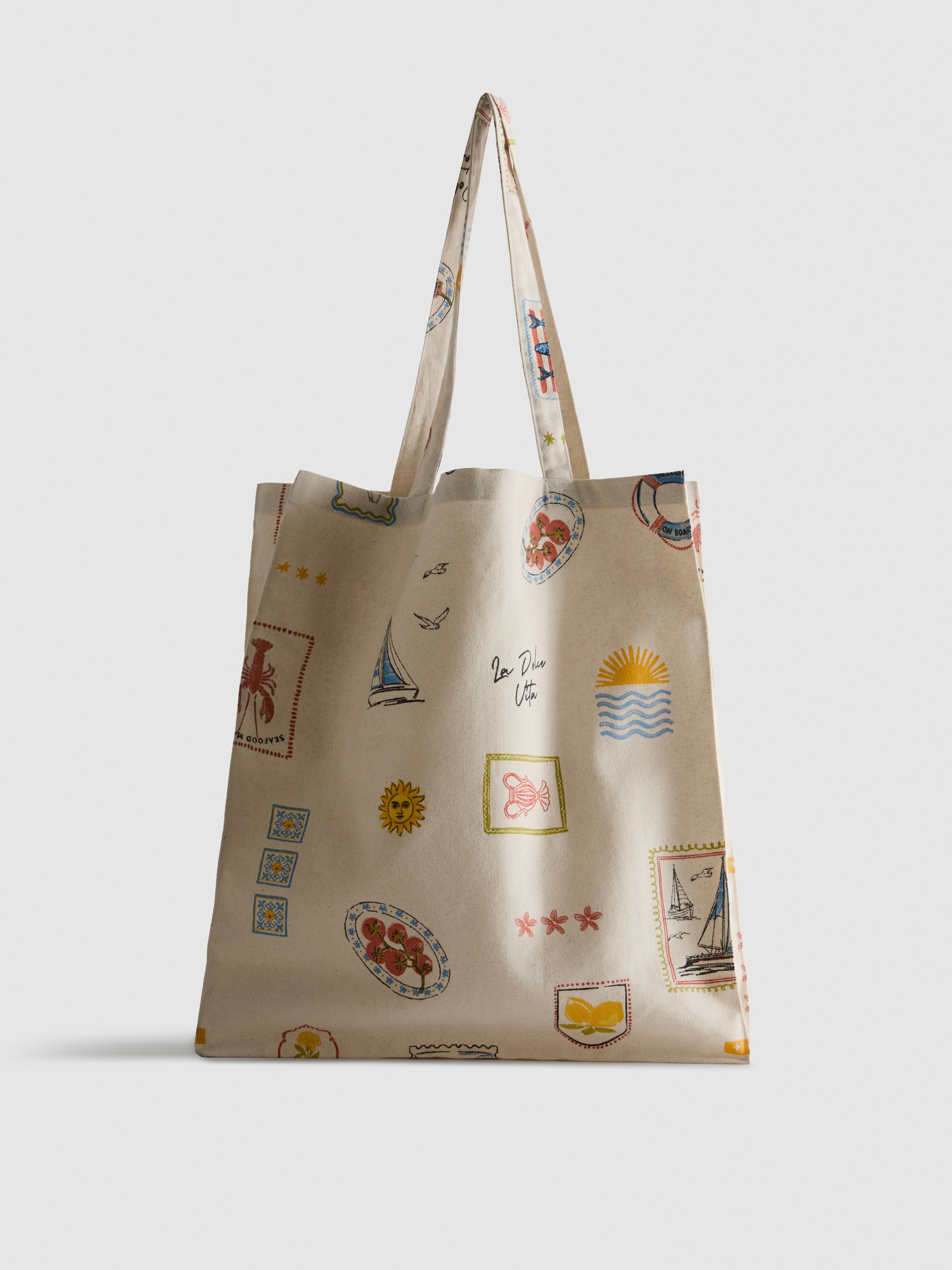 Vacation-Print Tote Bag