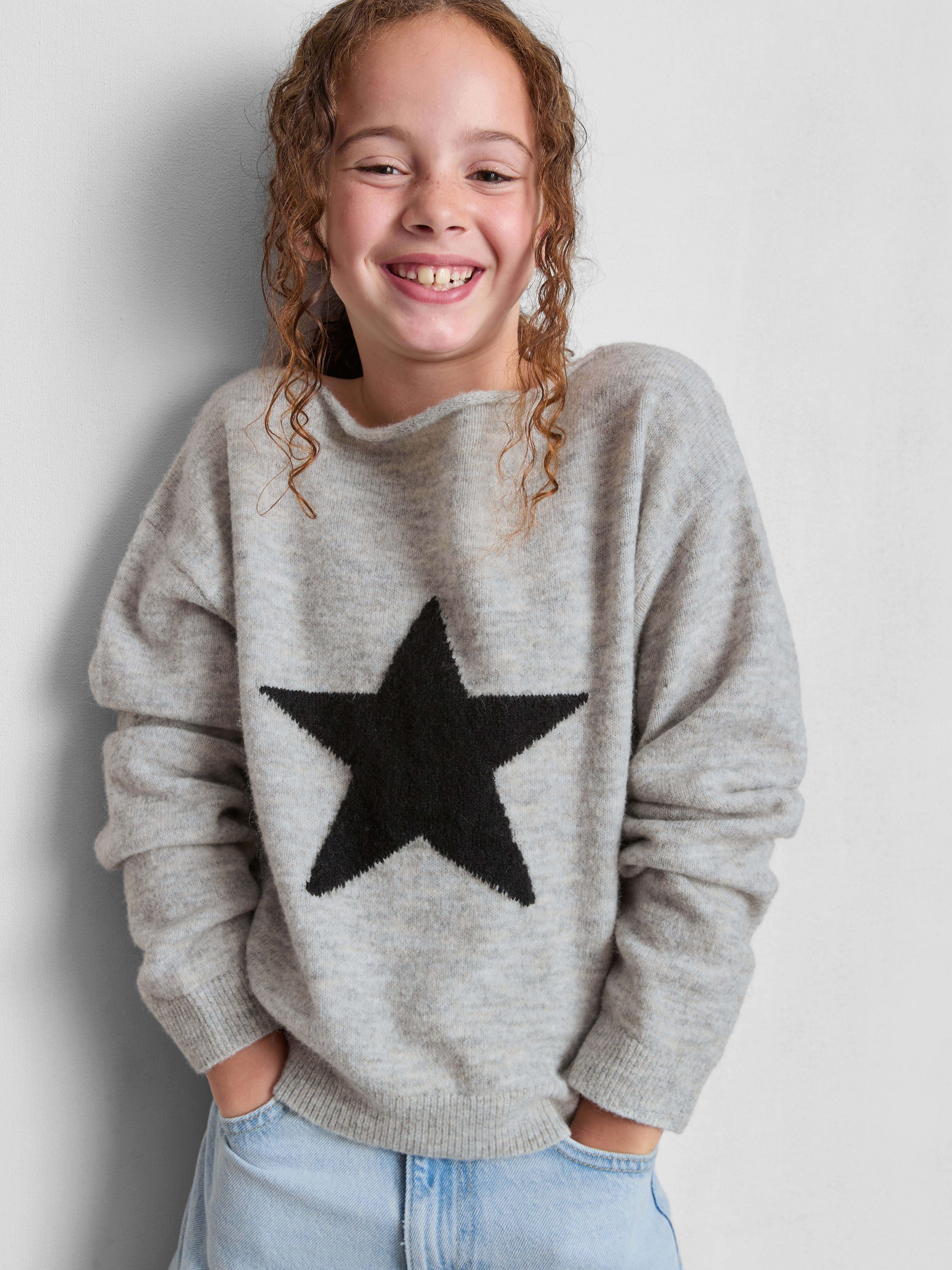 7-15yrs | Star Graphic Slouchy Sweater