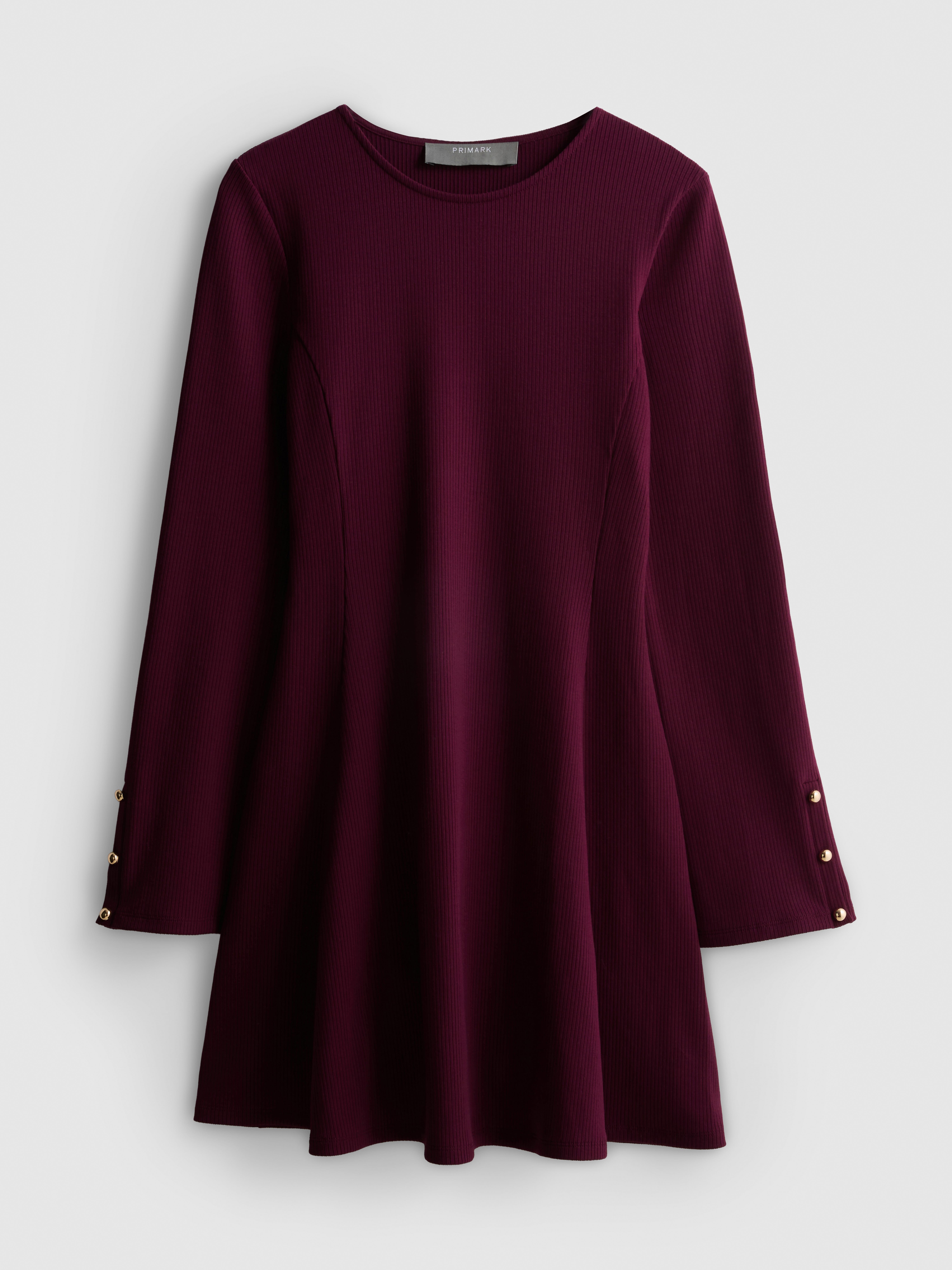 Vestido mini canelado corte trapézio