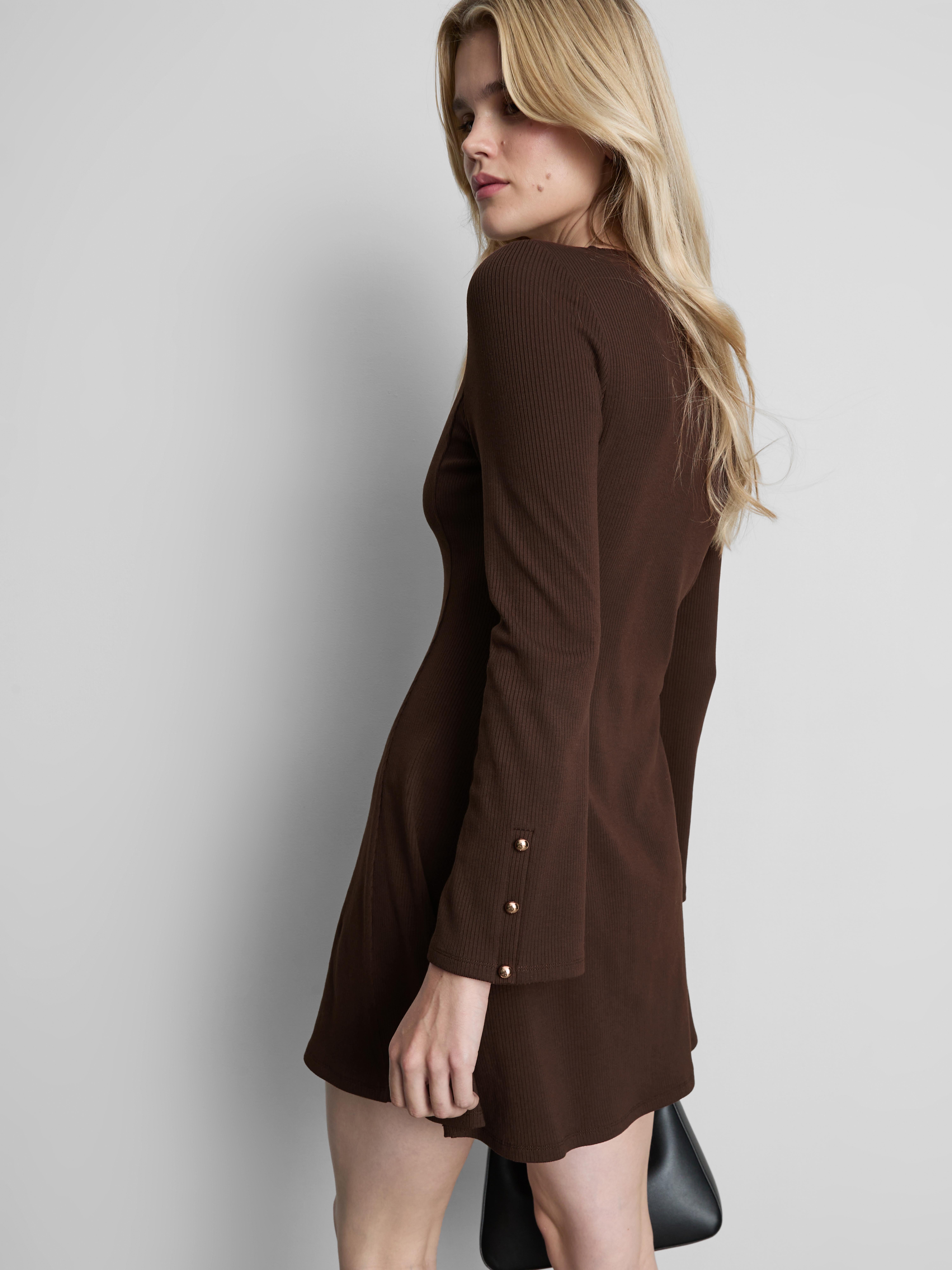 Ribbed A-Line Mini Dress