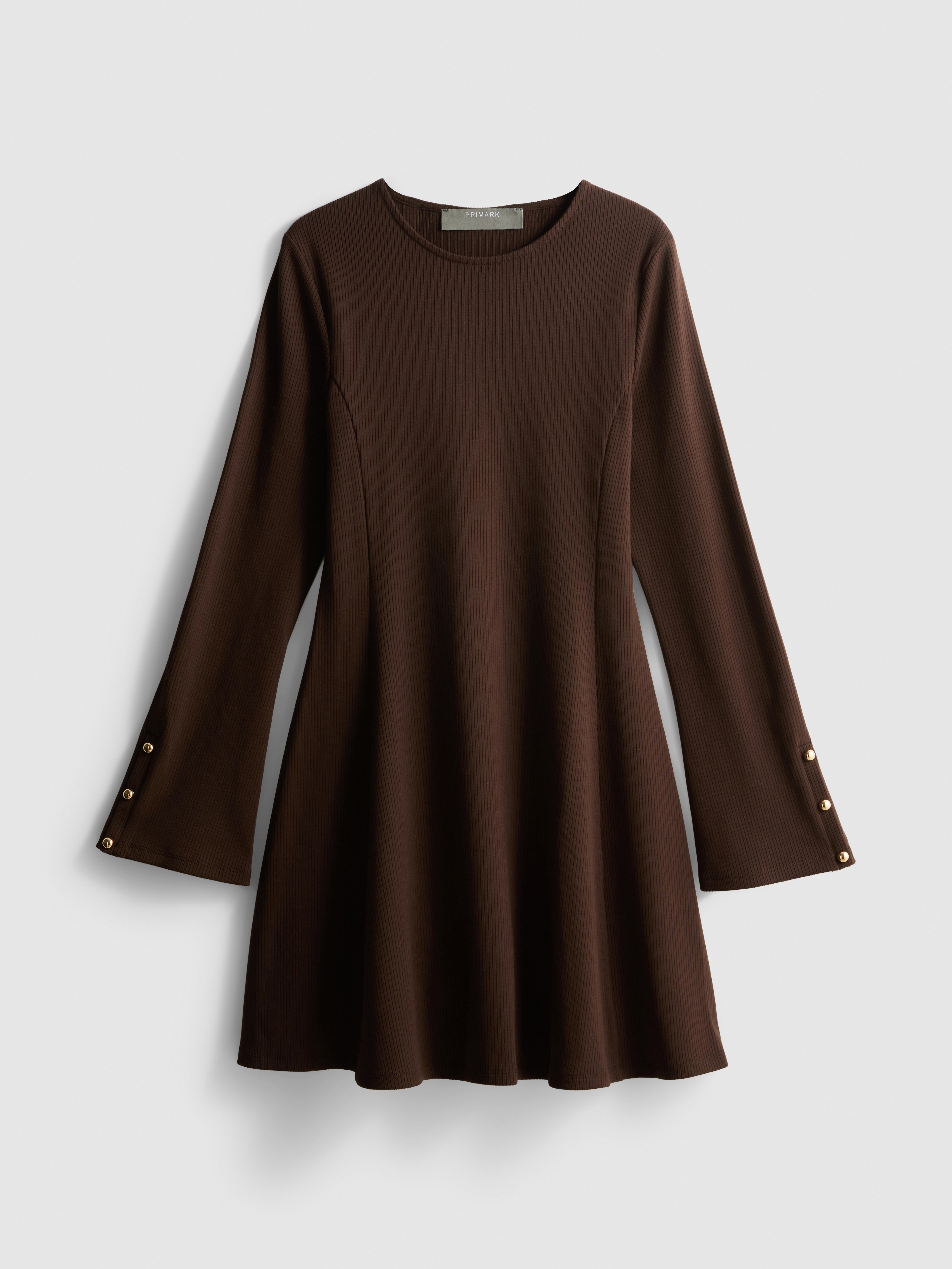 Ribbed A-Line Mini Dress