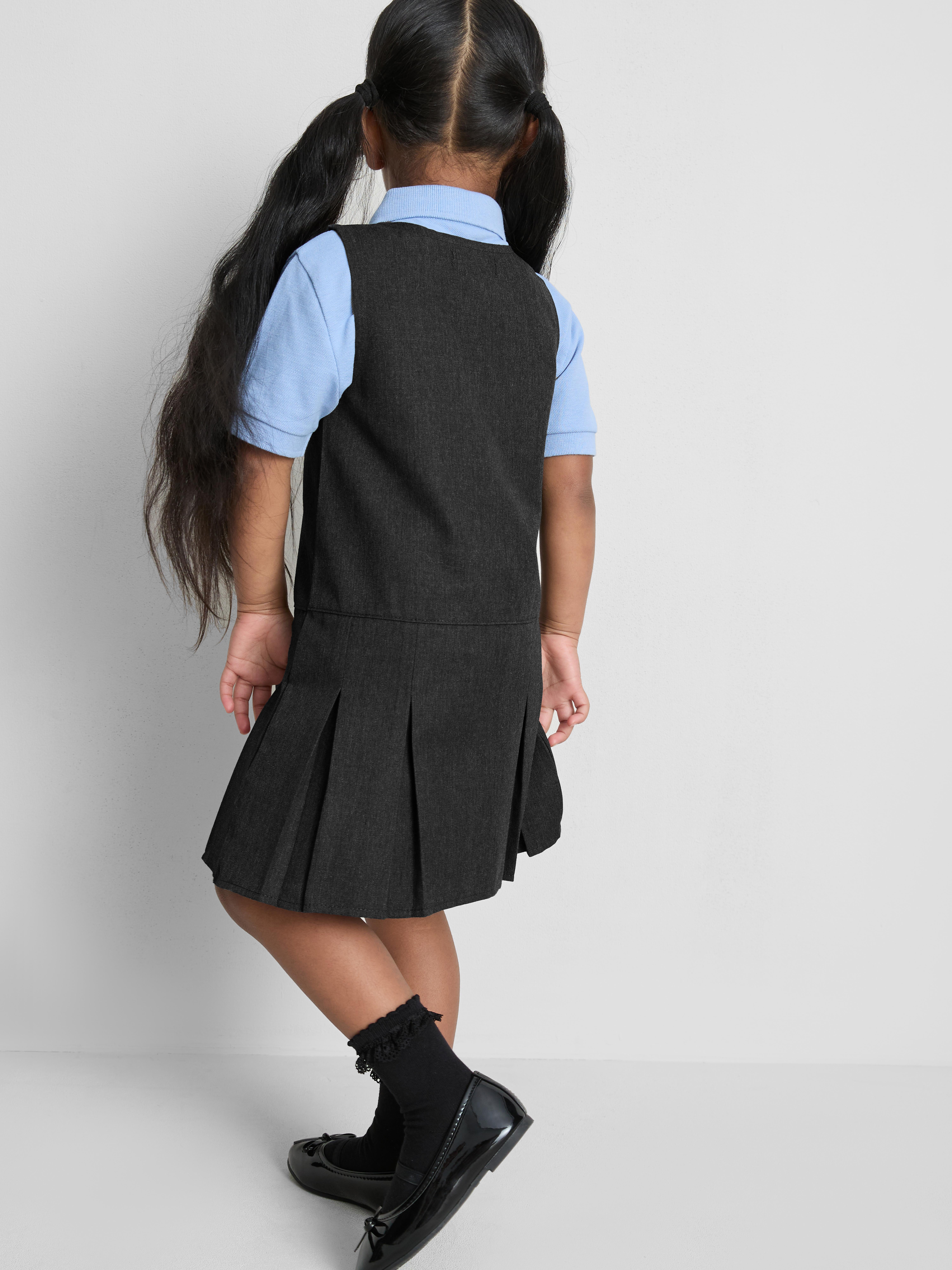 3-7yrs | 2pk Pleated Pinafore School Dresses