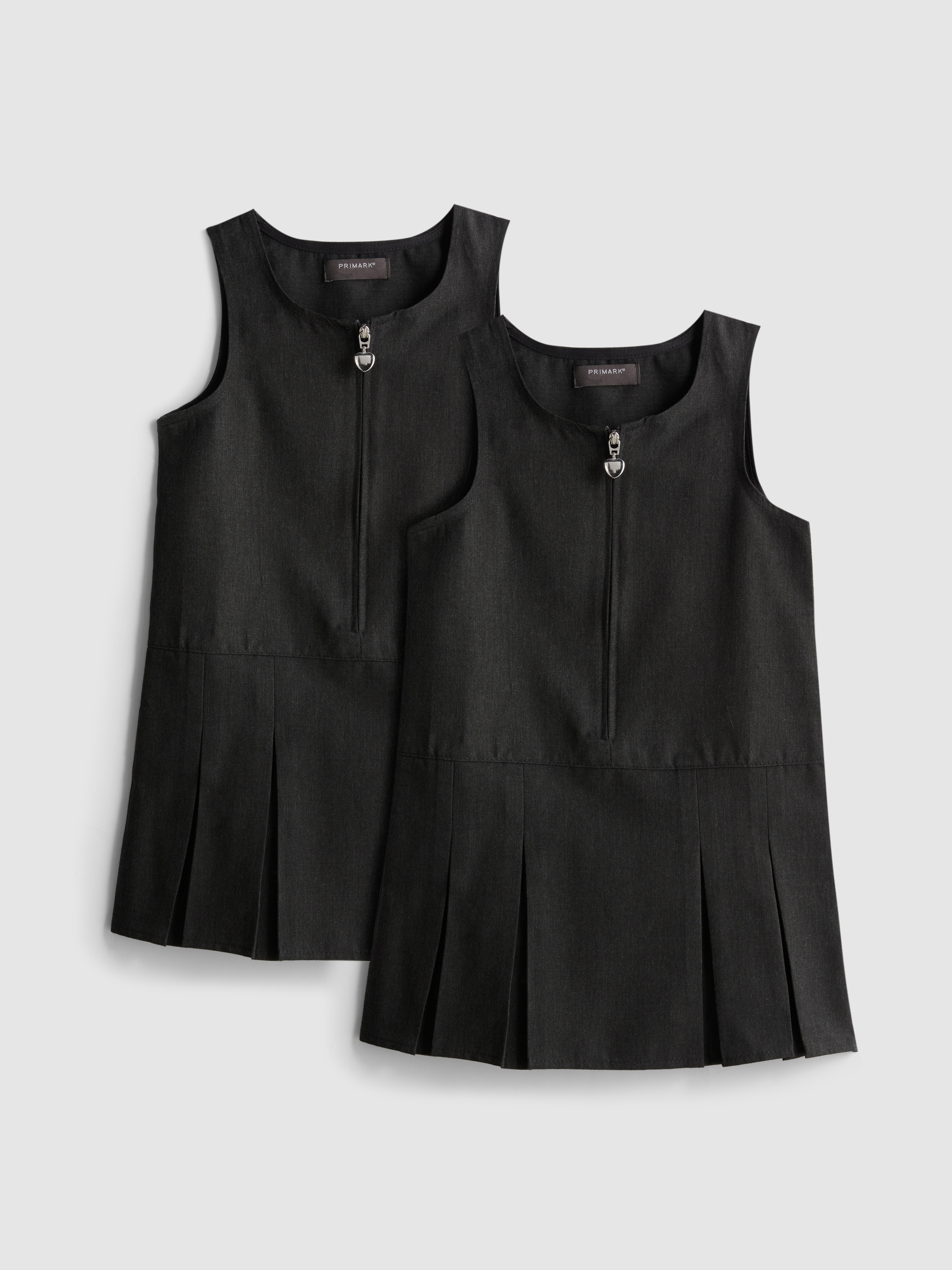 3-7yrs | 2pk Pleated Pinafore School Dresses