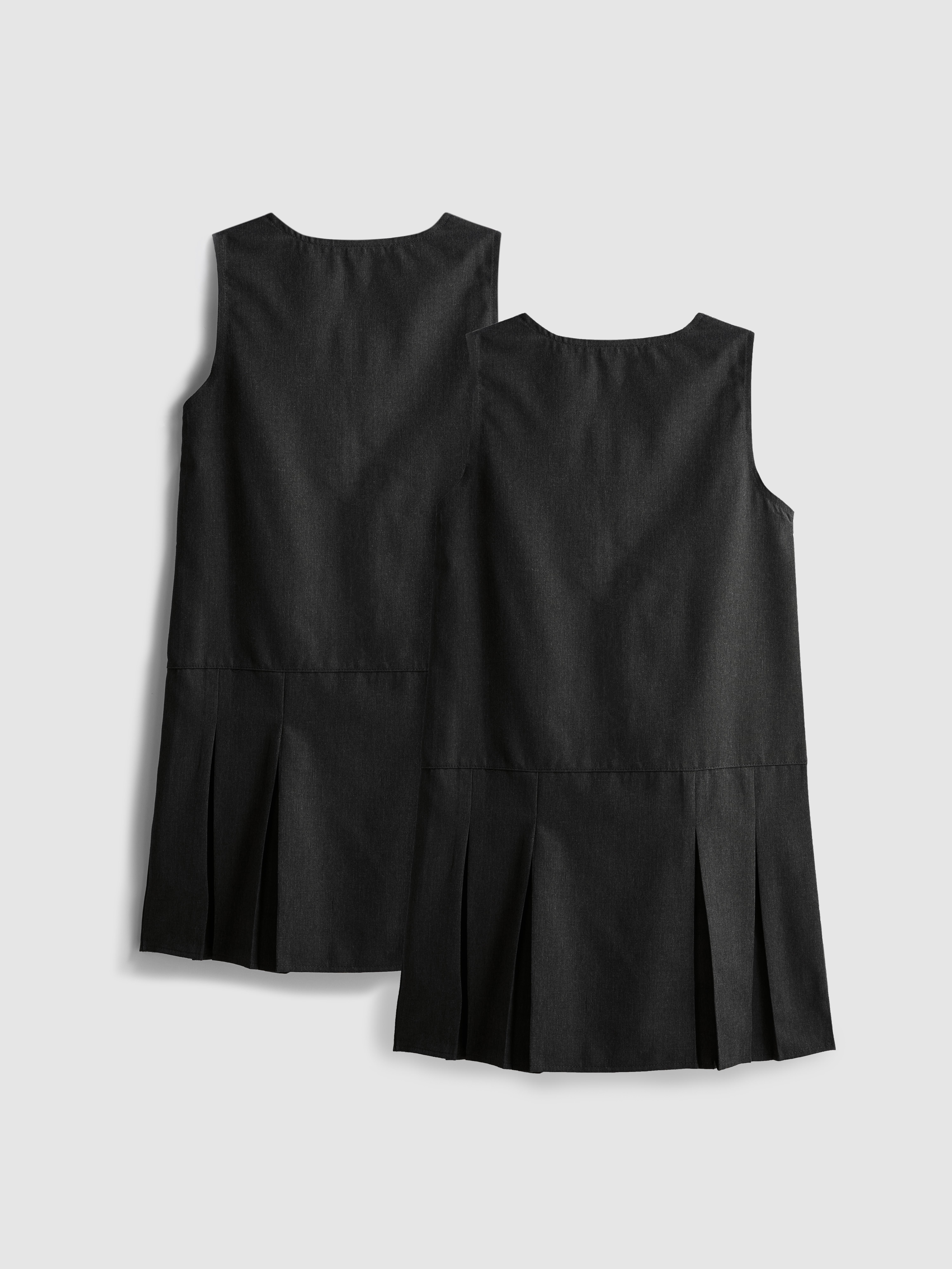 3-7yrs | 2pk Pleated Pinafore School Dresses