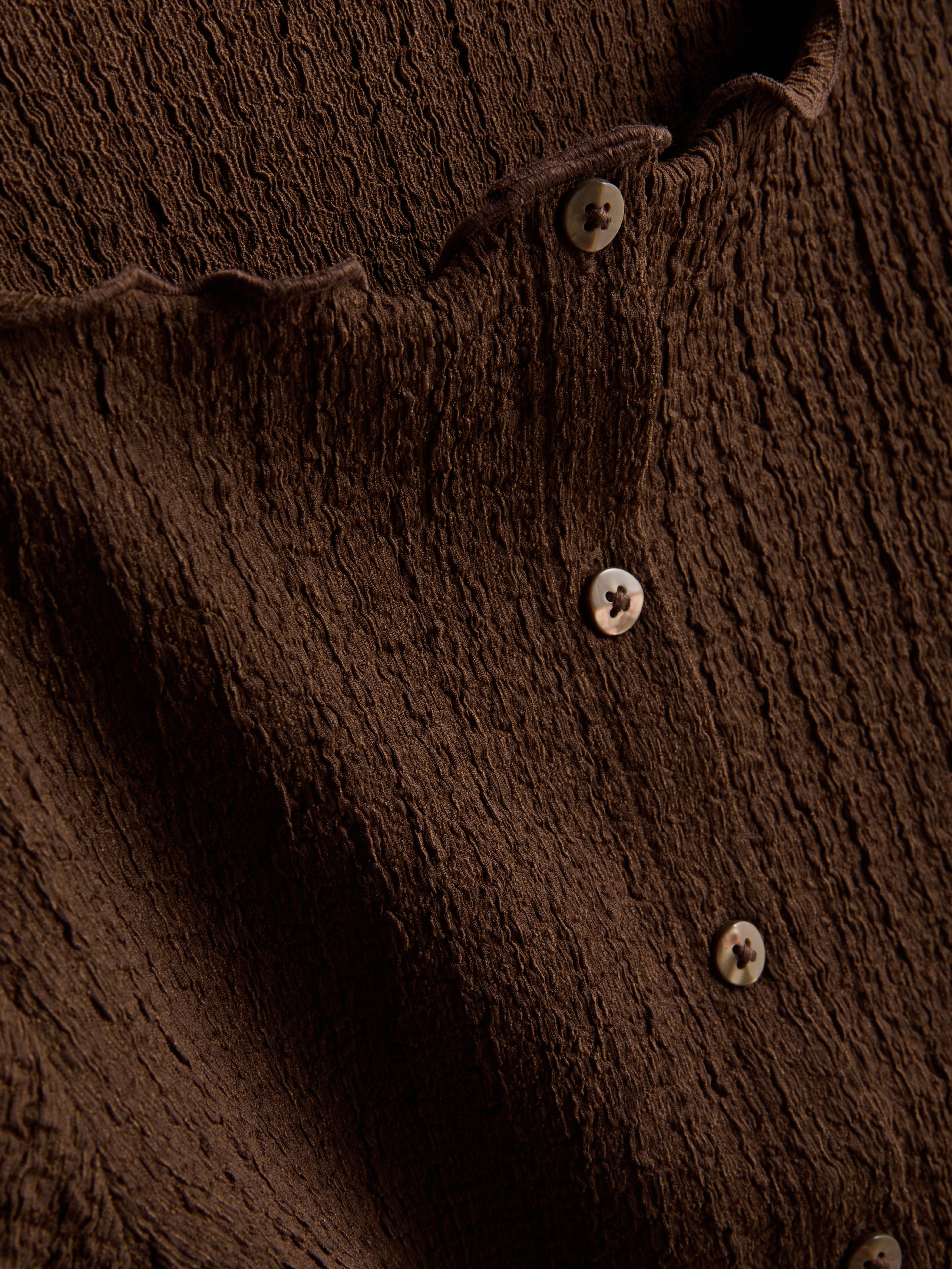 7-15 anos | Blusa rebordo franzido textura enrugada