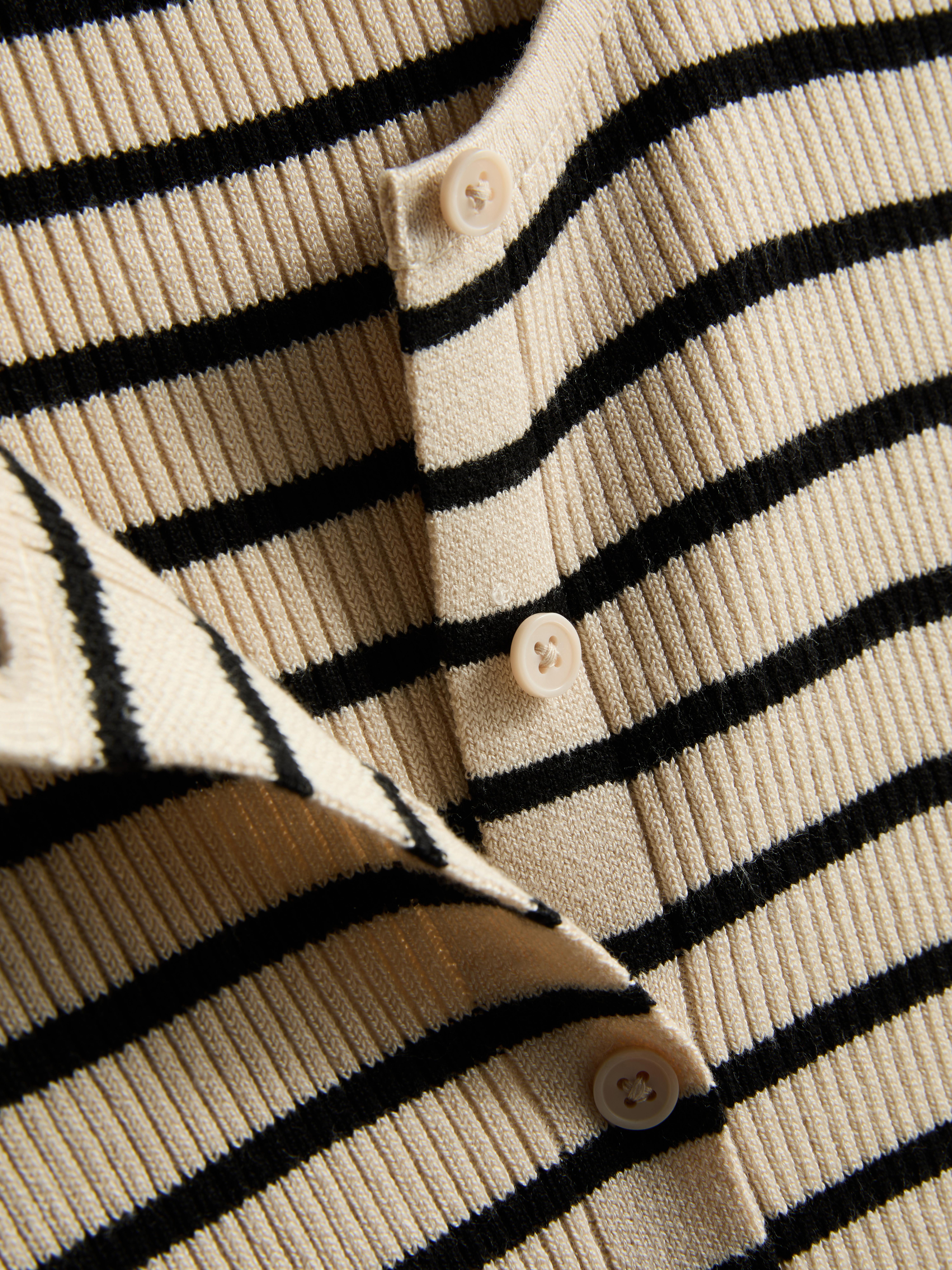 Ribbed Round Neck Cardigan