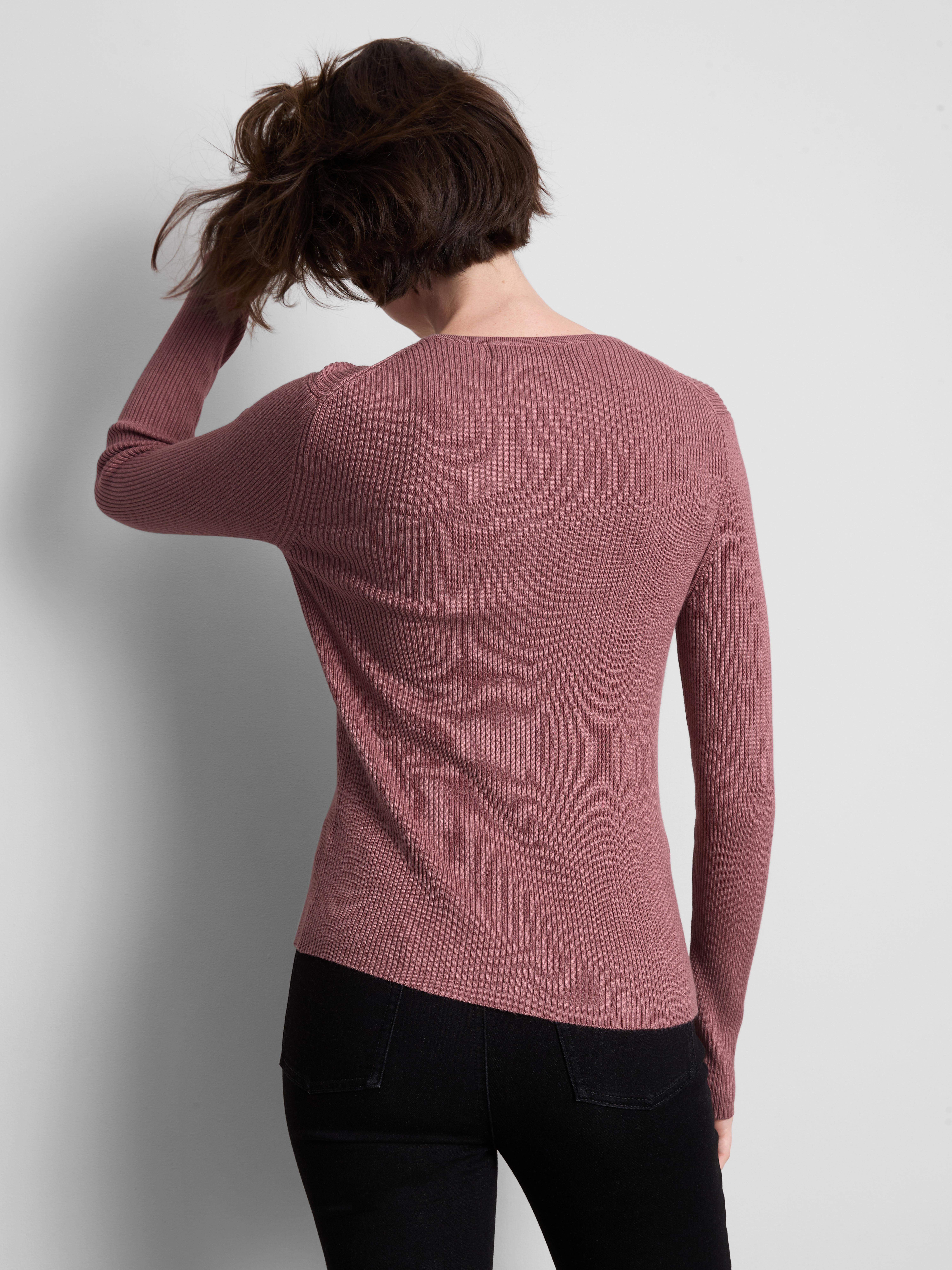 Ribbed Round Neck Cardigan