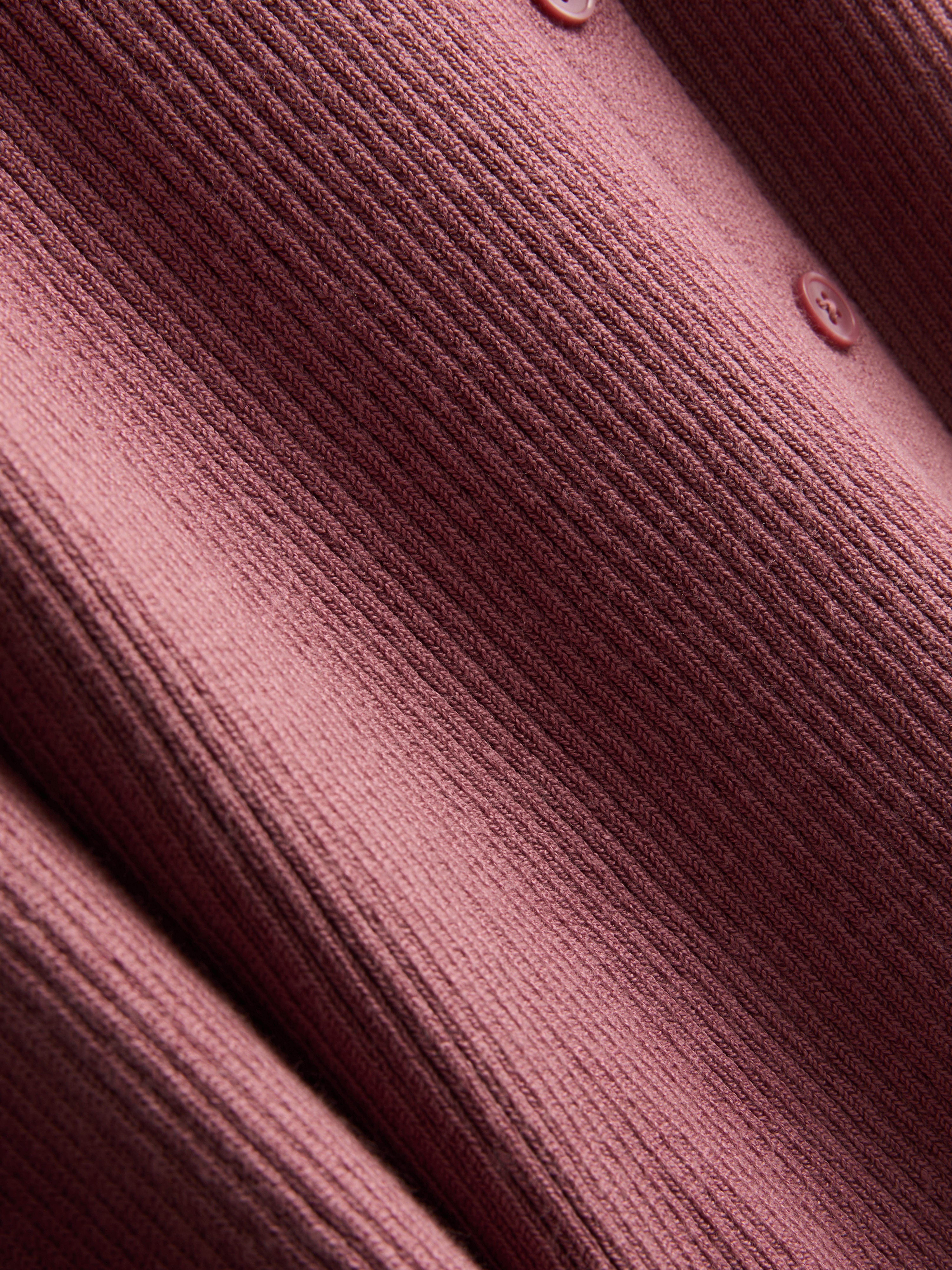 Ribbed Round Neck Cardigan