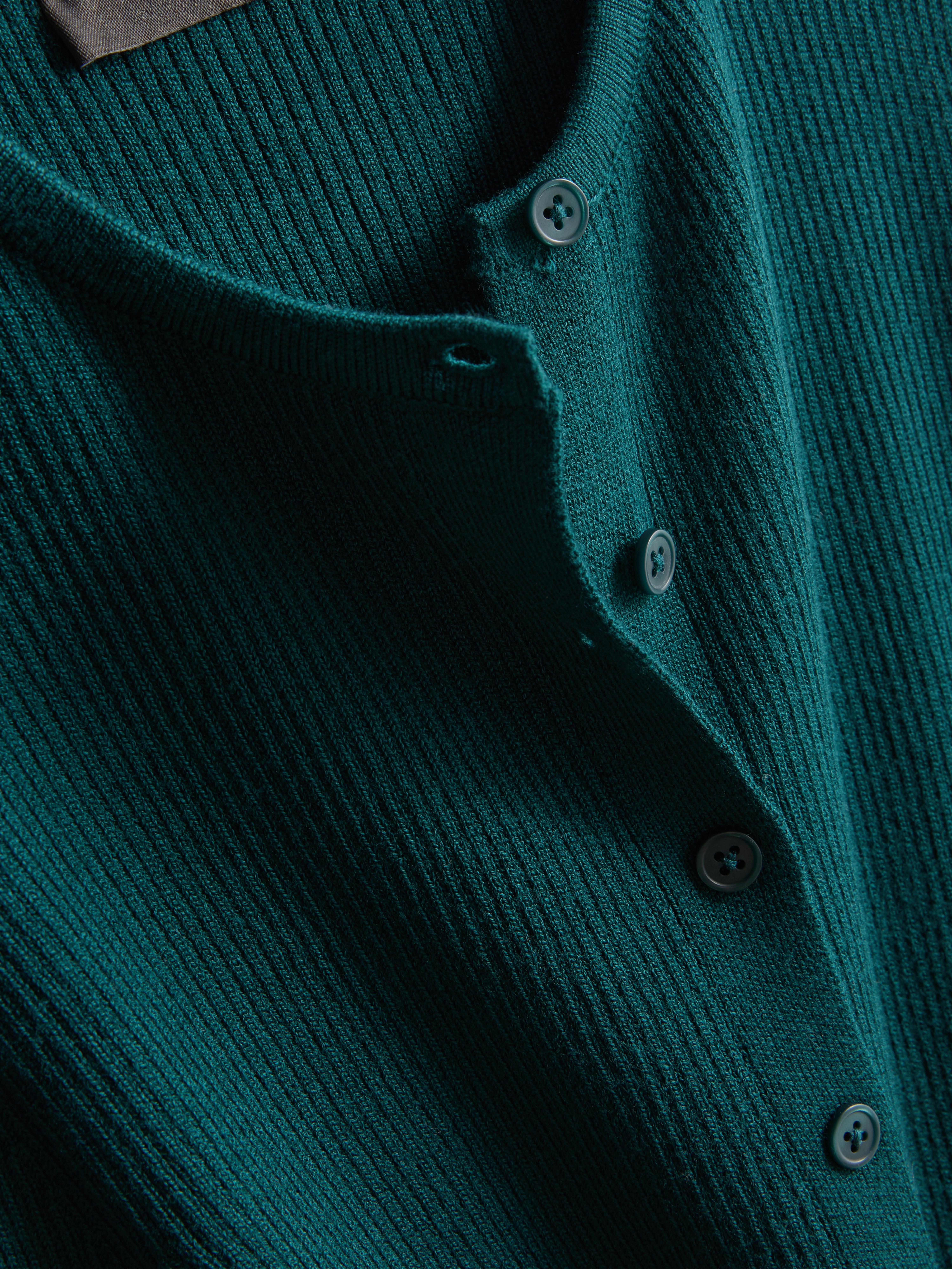 Ribbed Round Neck Cardigan