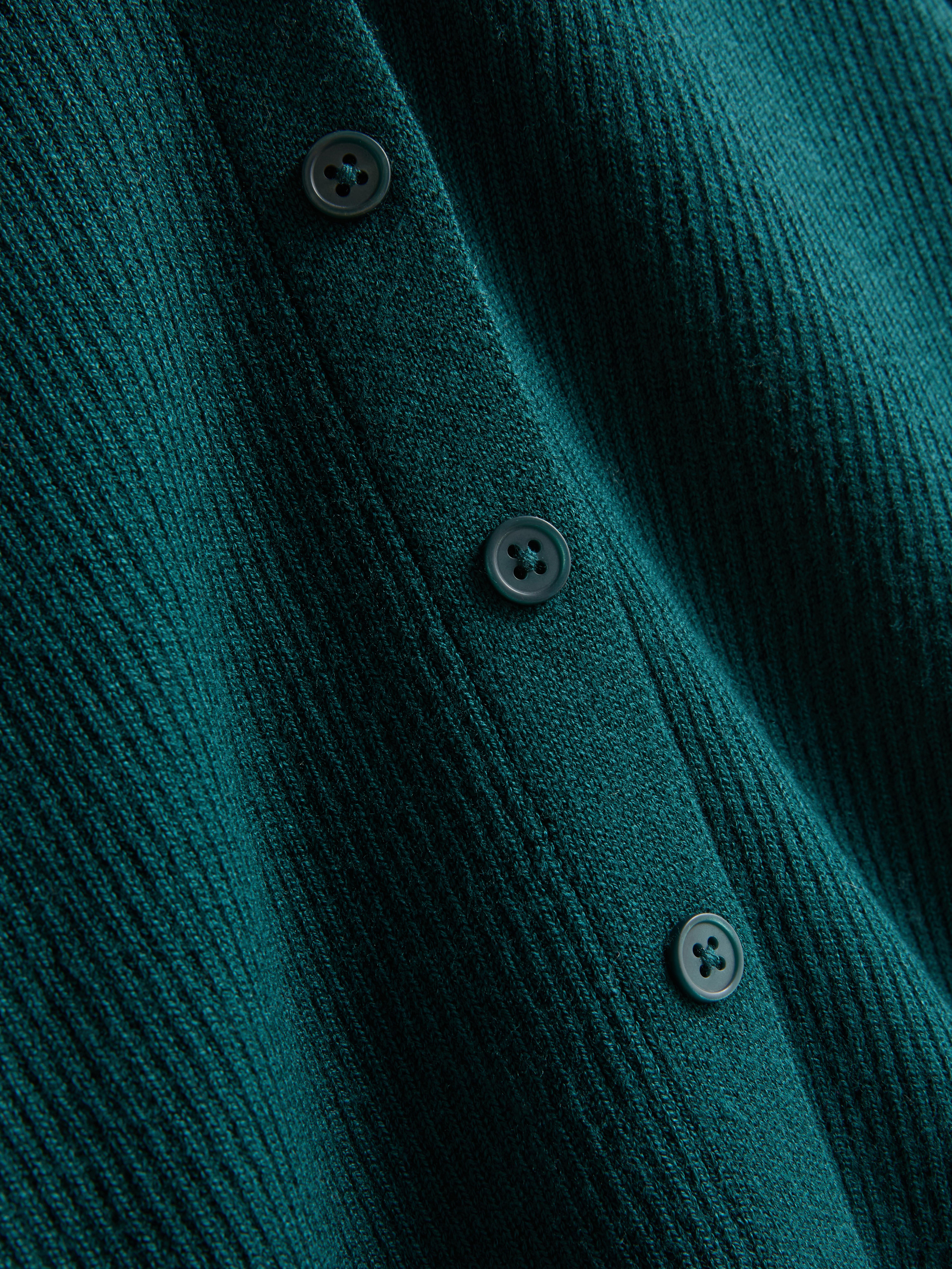 Ribbed Round Neck Cardigan