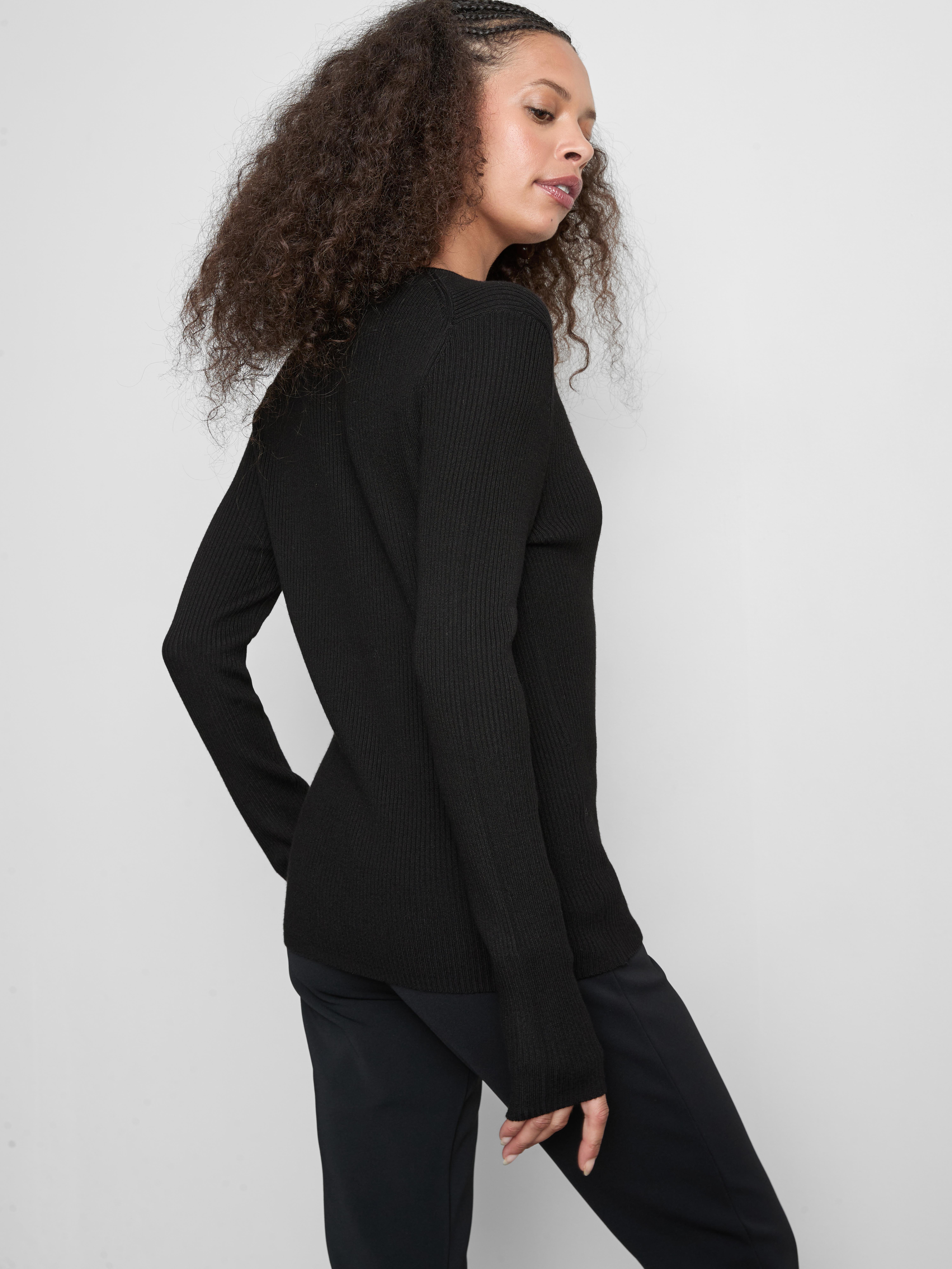 Ribbed Round Neck Cardigan