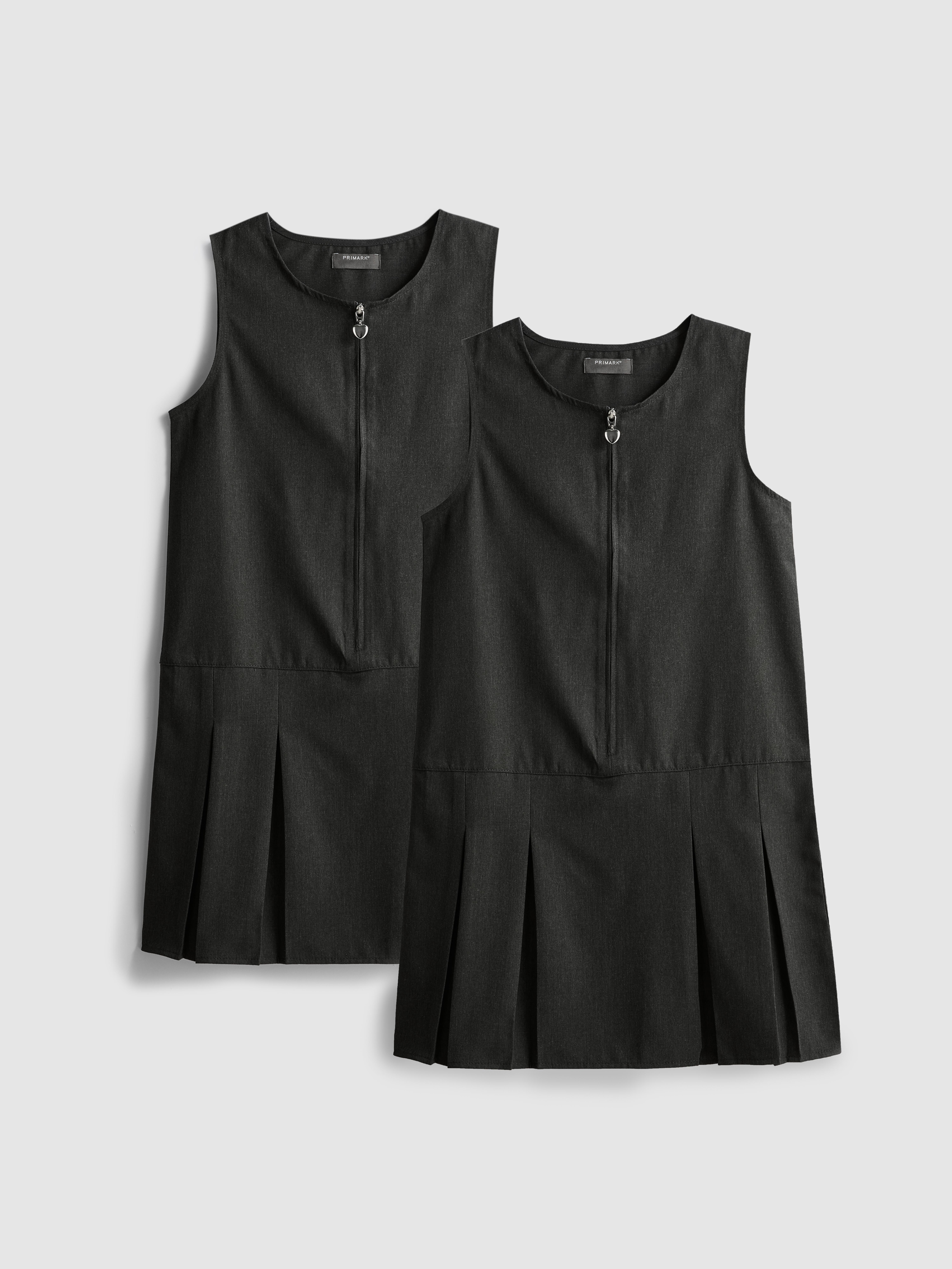 7-15yrs | 2pk Pleated Pinafore School Dresses