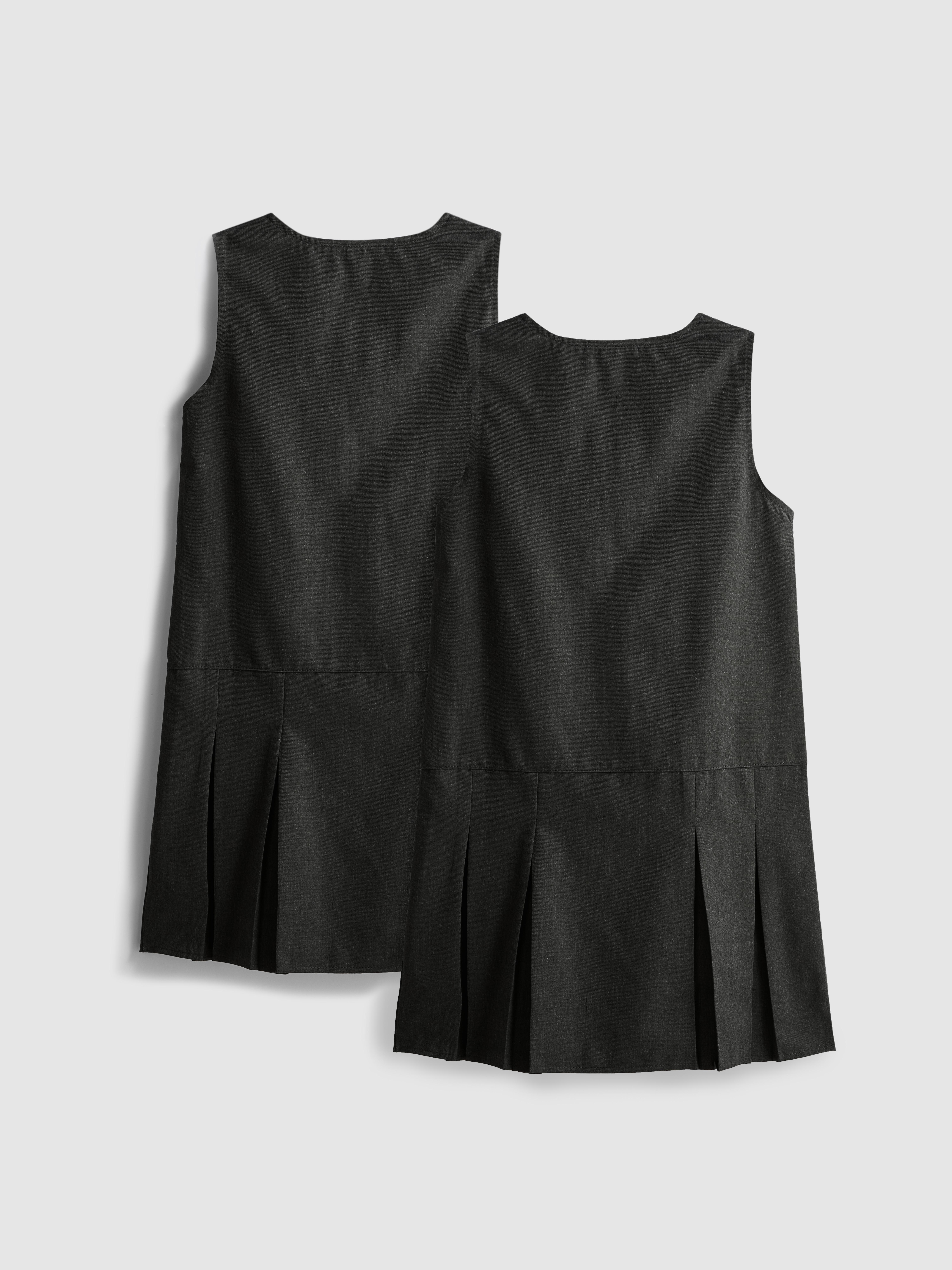 7-15yrs | 2pk Pleated Pinafore School Dresses