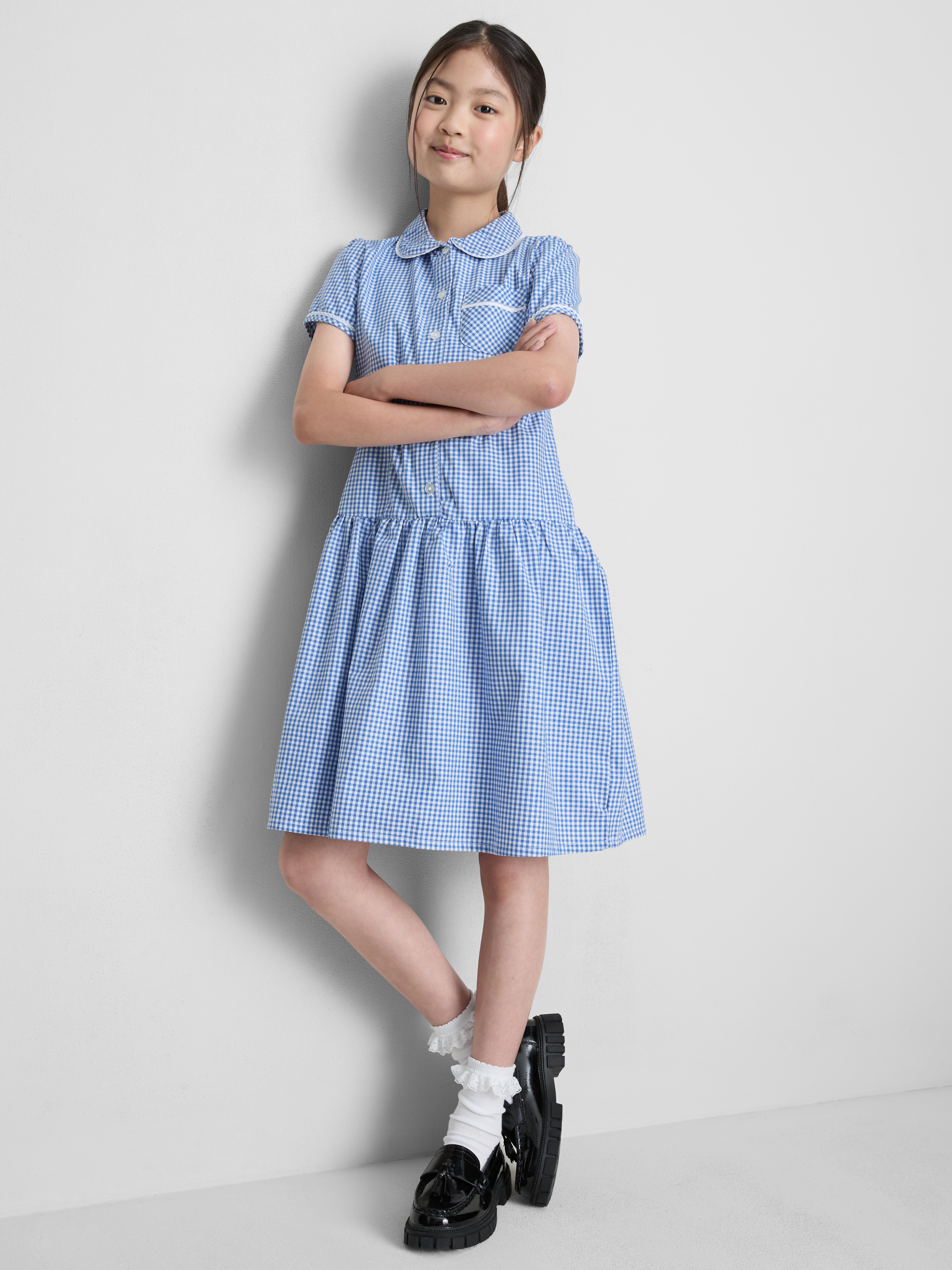 7-15yrs | Cotton Rich Gingham Check School Dress