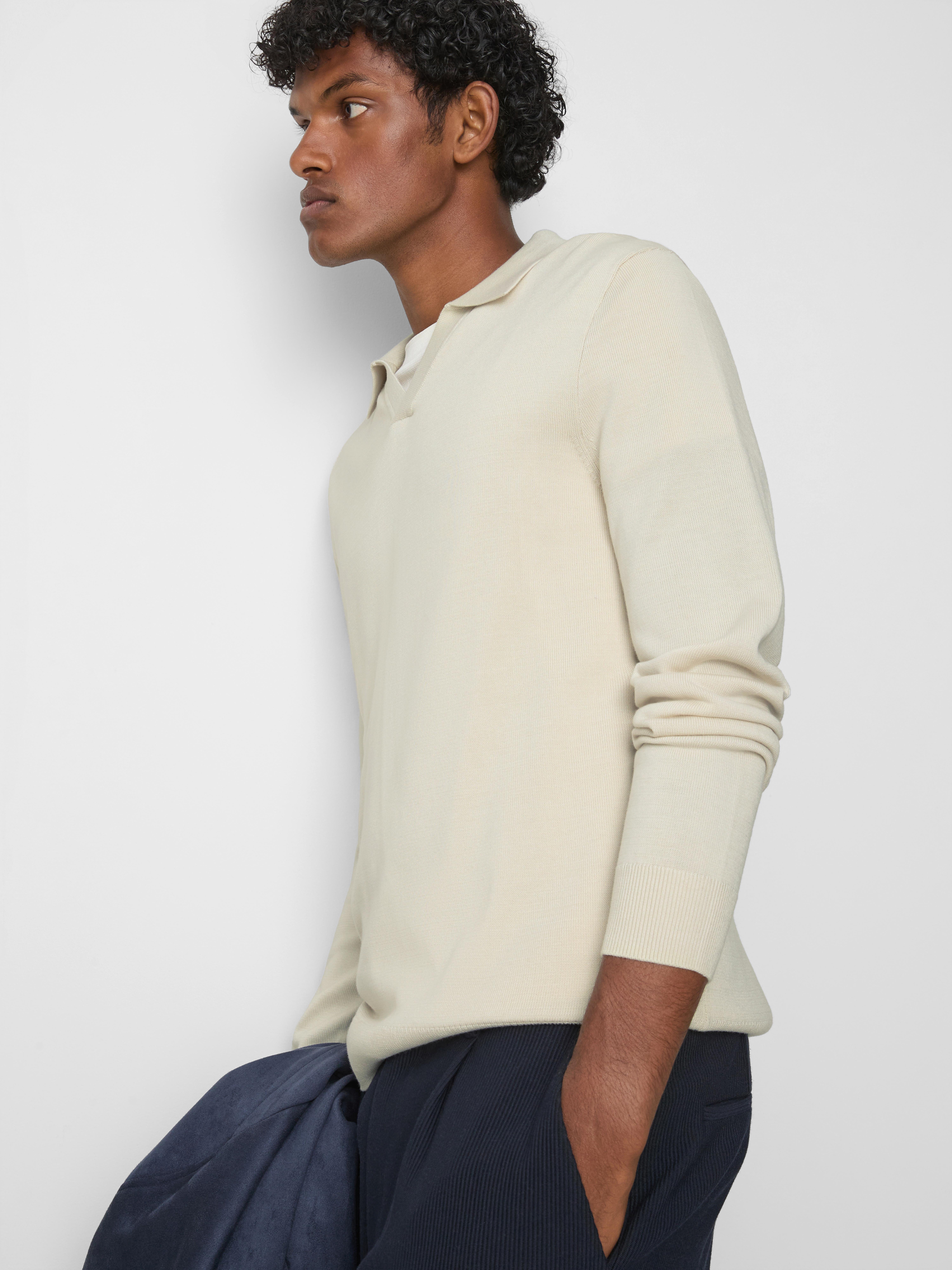 Gebreid poloshirt met lange mouwen