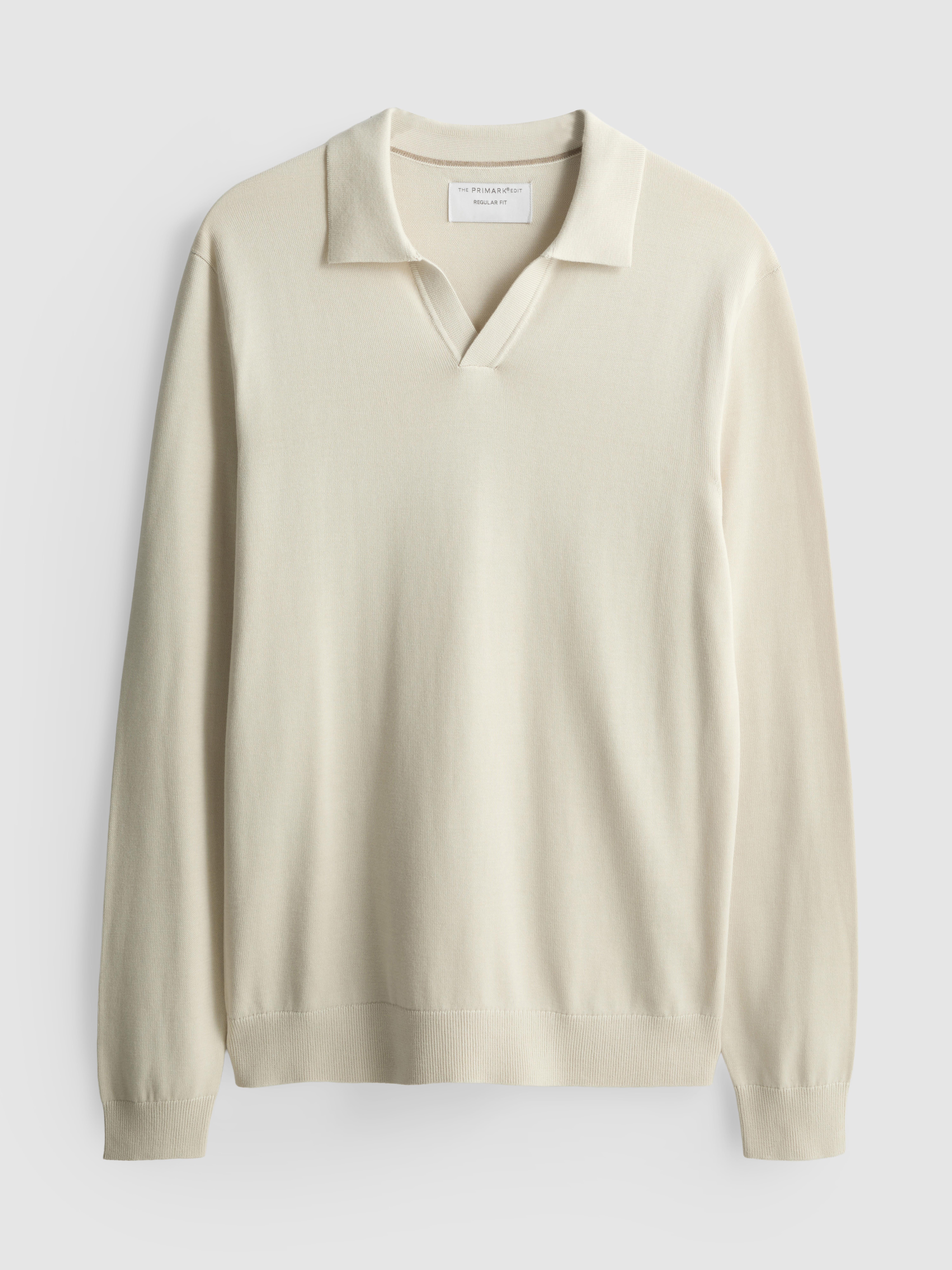 Gebreid poloshirt met lange mouwen