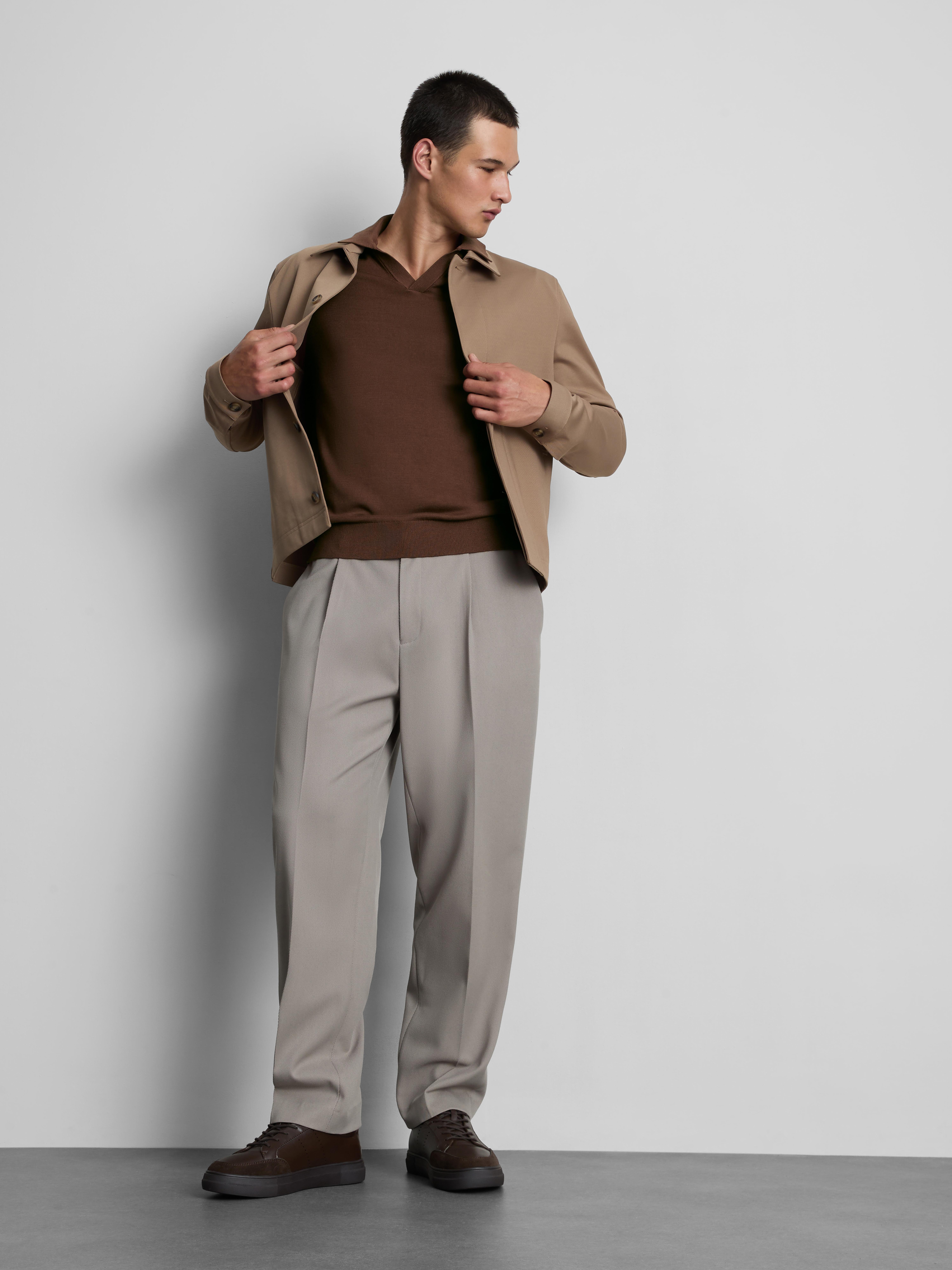 Gebreid poloshirt met lange mouwen