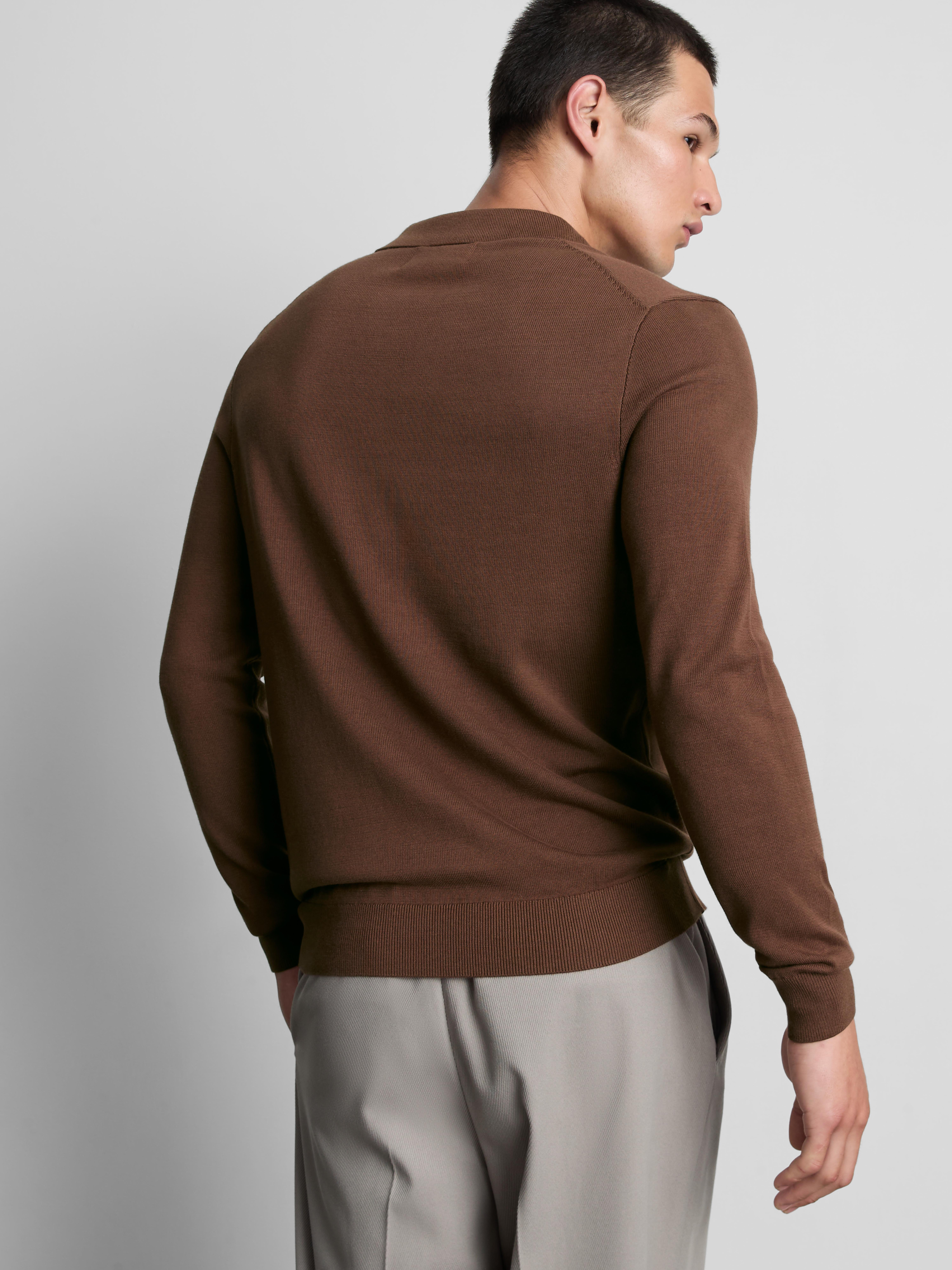 Gebreid poloshirt met lange mouwen