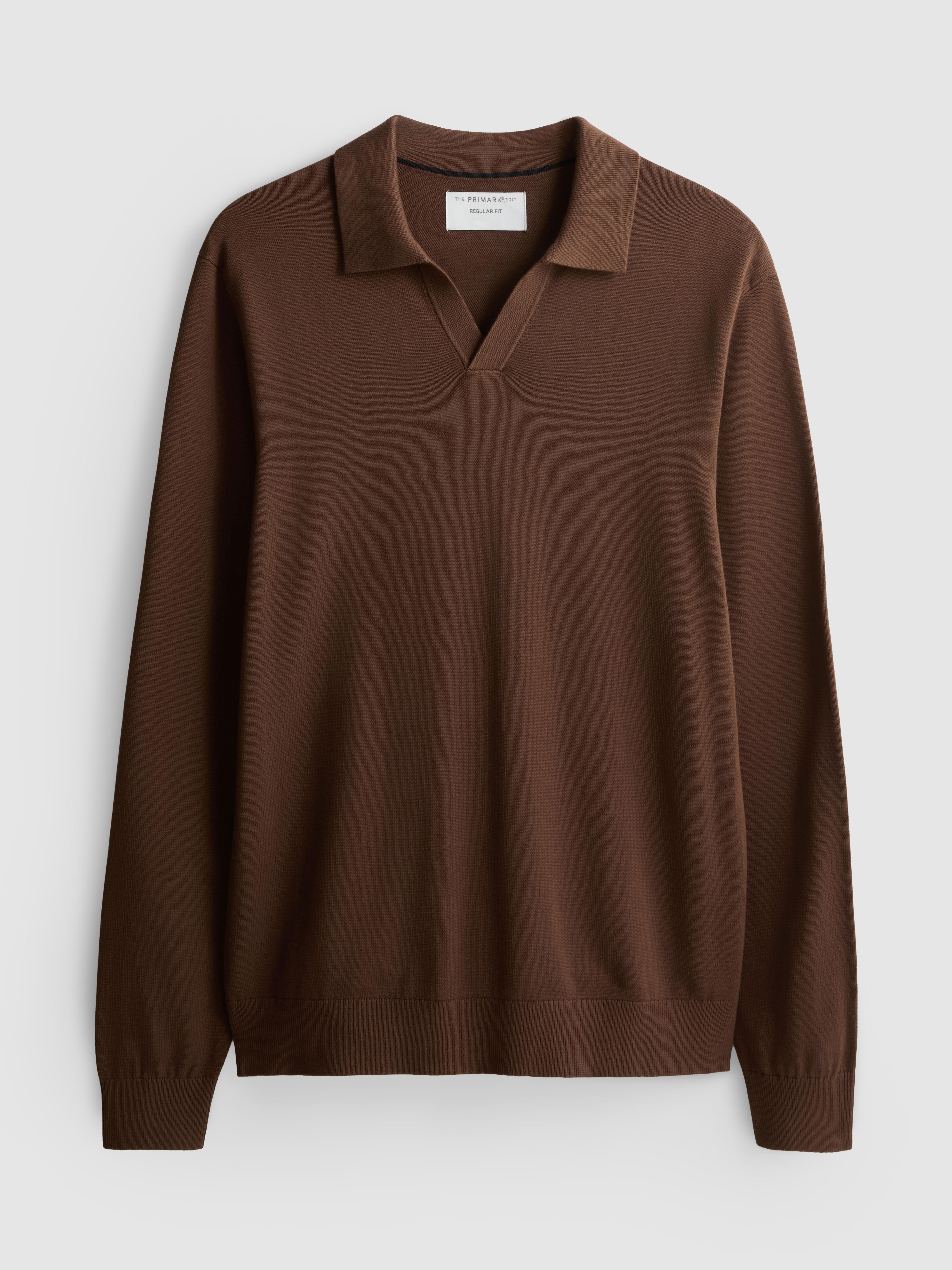 Gebreid poloshirt met lange mouwen