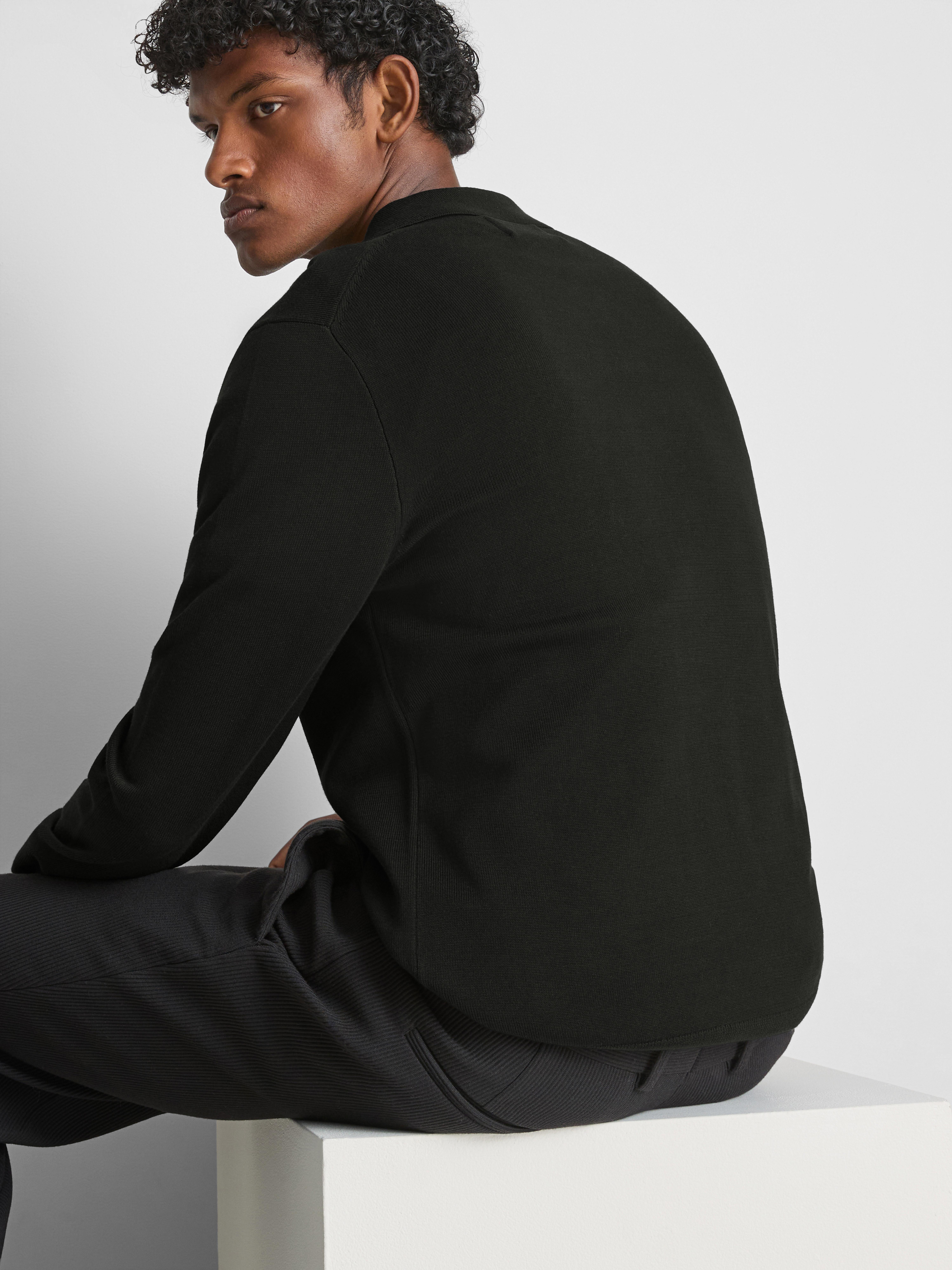 Knitted Long-Sleeve Polo Shirt