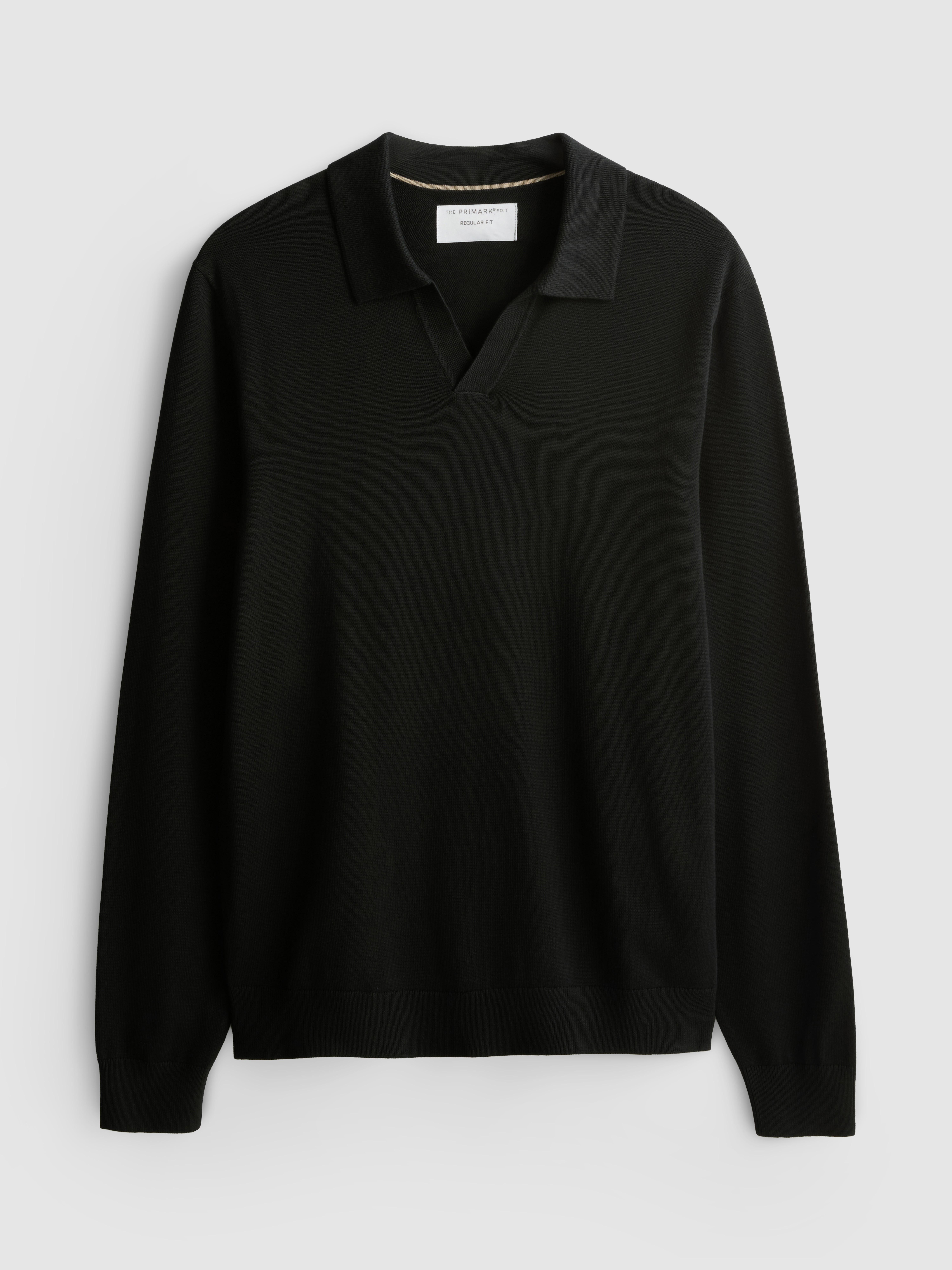 Knitted Long Sleeve Polo Shirt