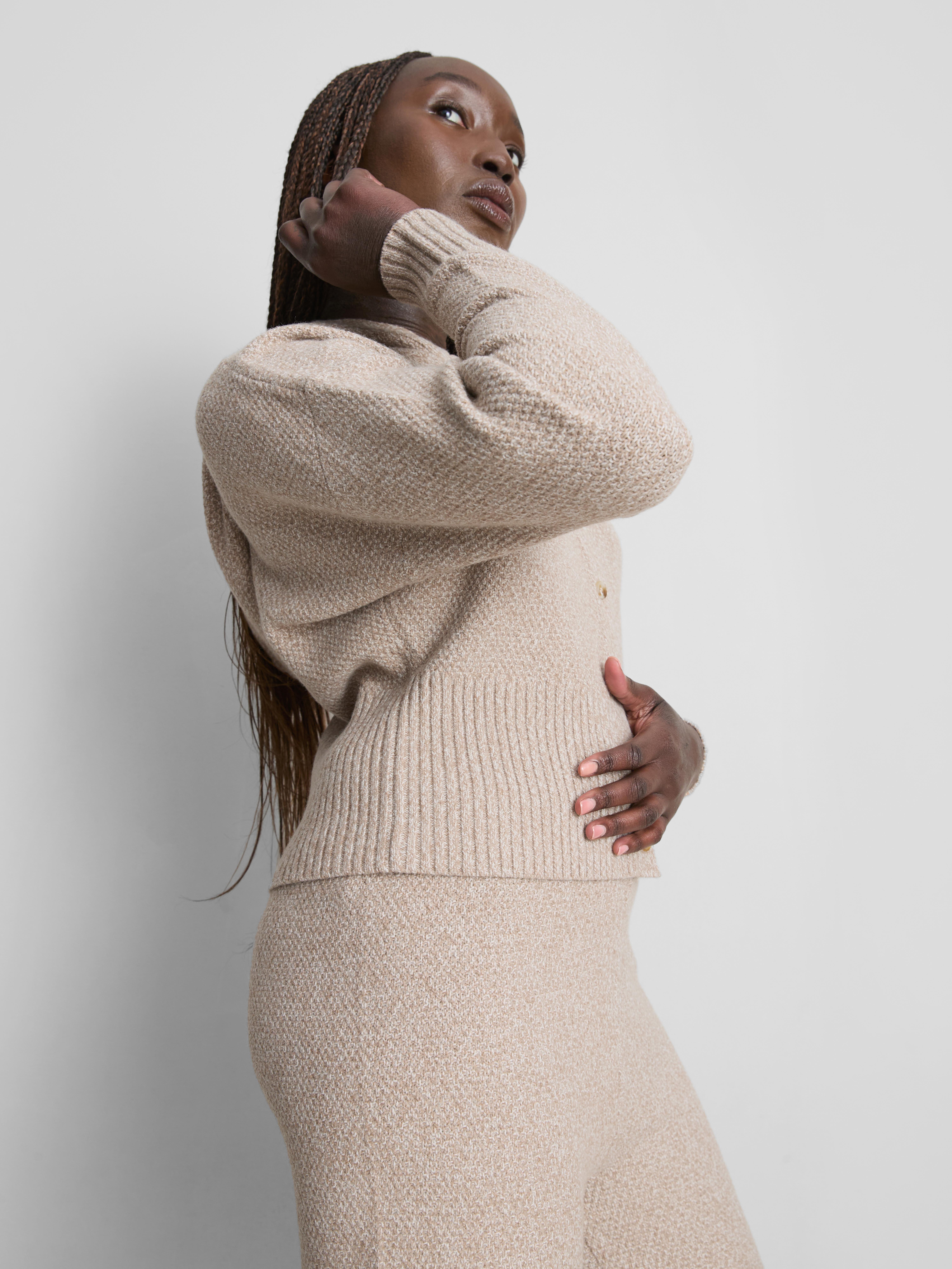 Knit Hooded Cardigan