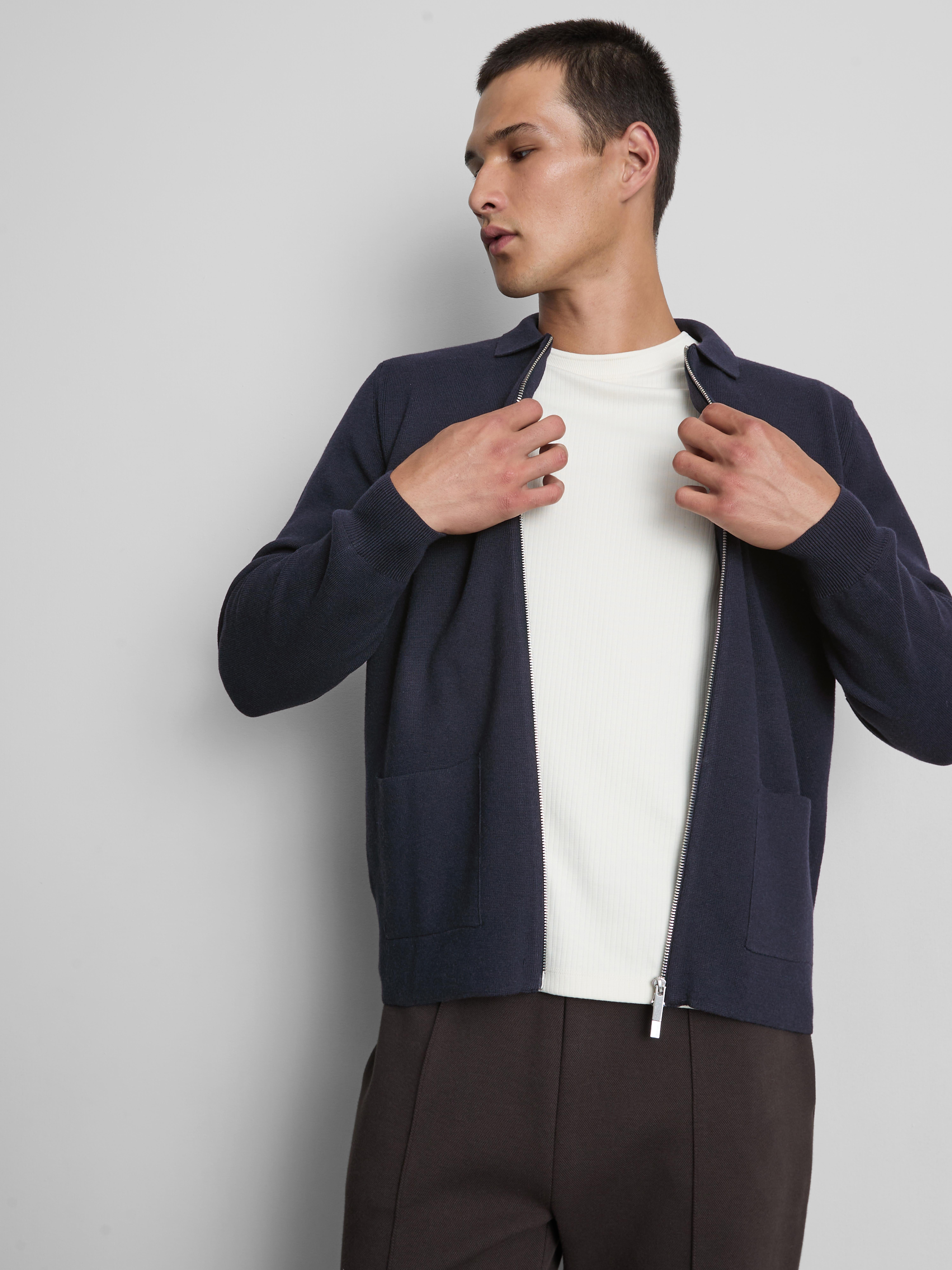 The Edit Knitted Harrington Jacket