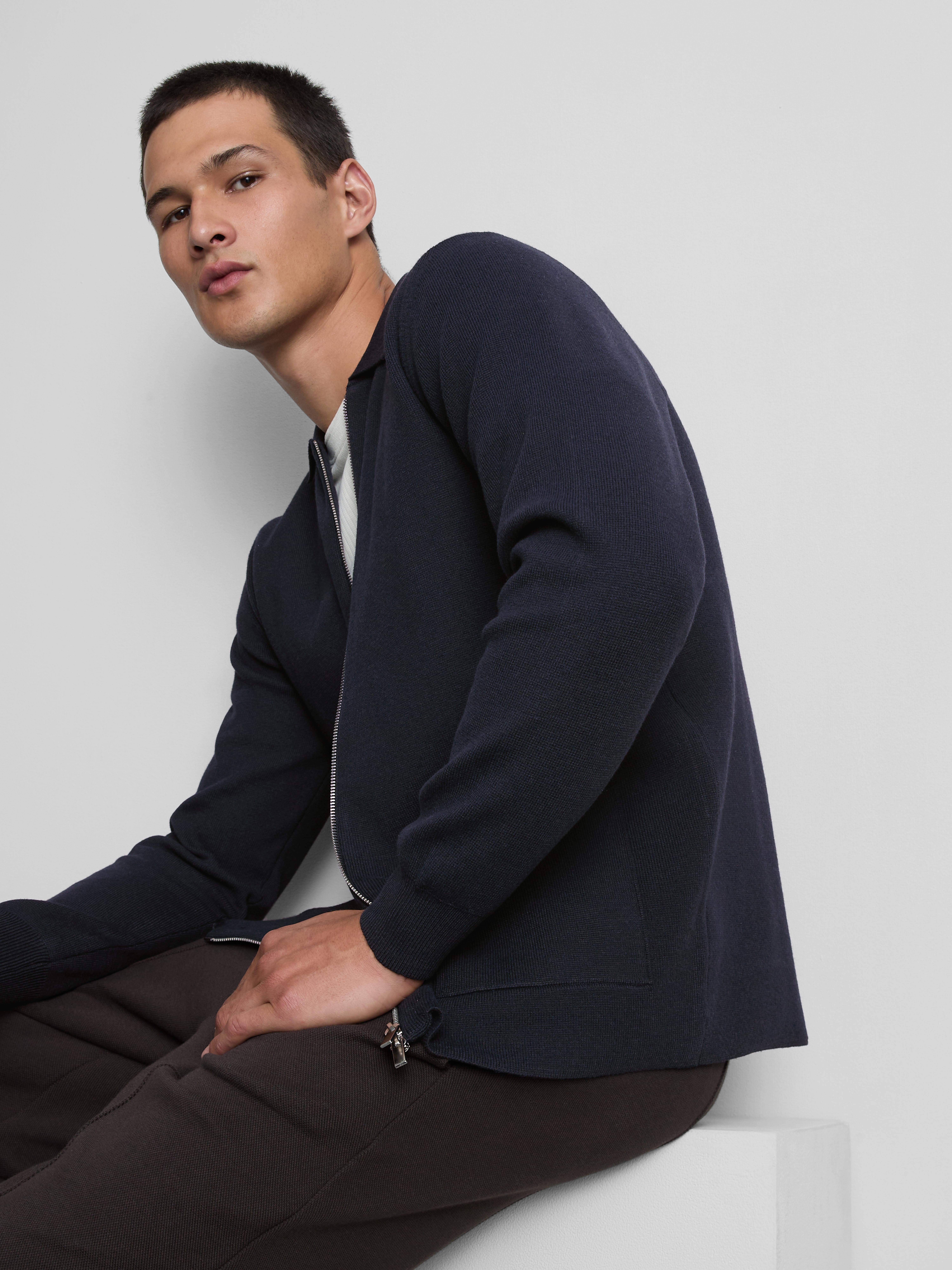 The Edit Knitted Harrington Jacket