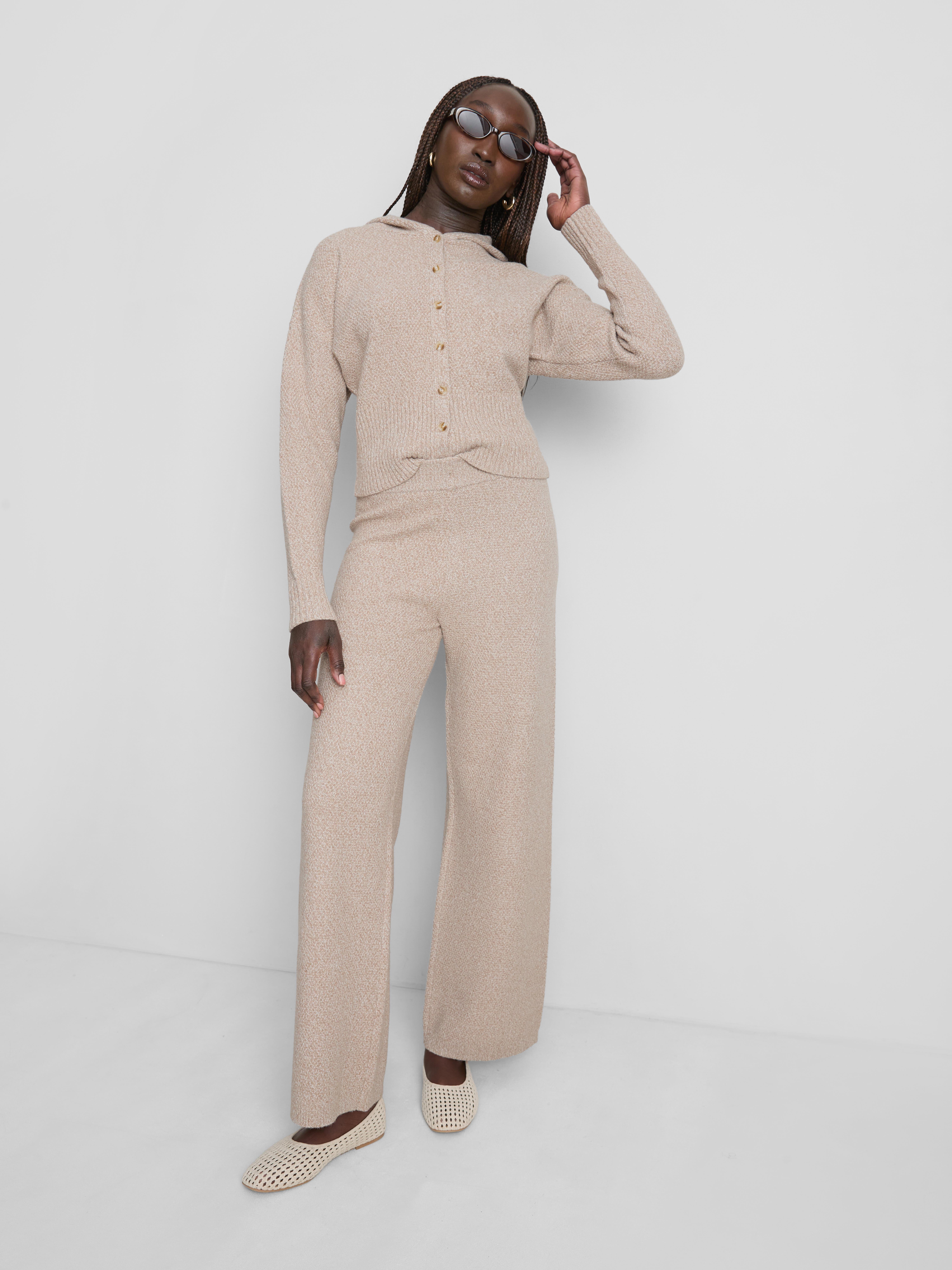 Pantaloni mélange lavorati a maglia