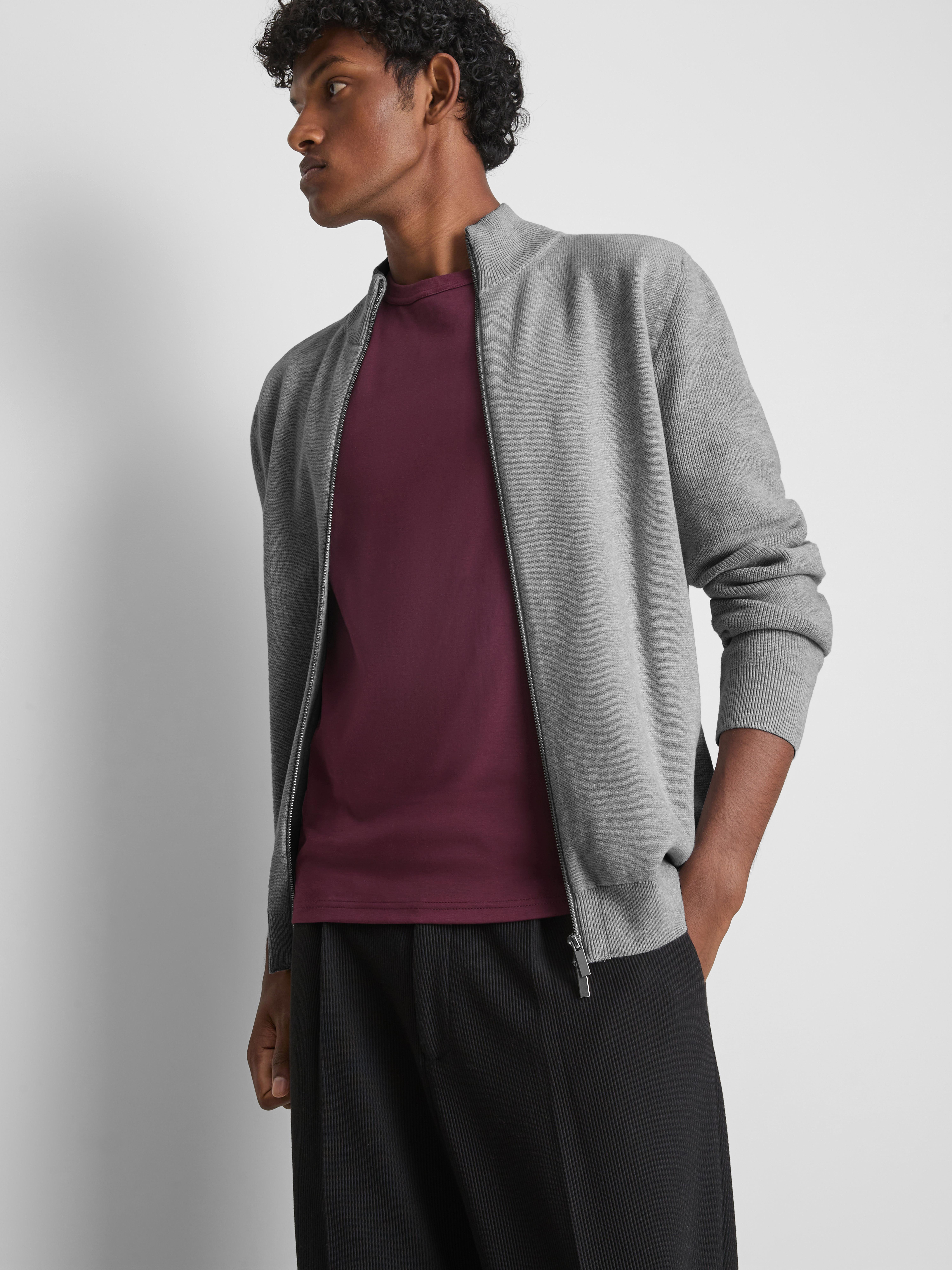 Men's Grey The Edit Funnel Neck Cardigan | Penneys