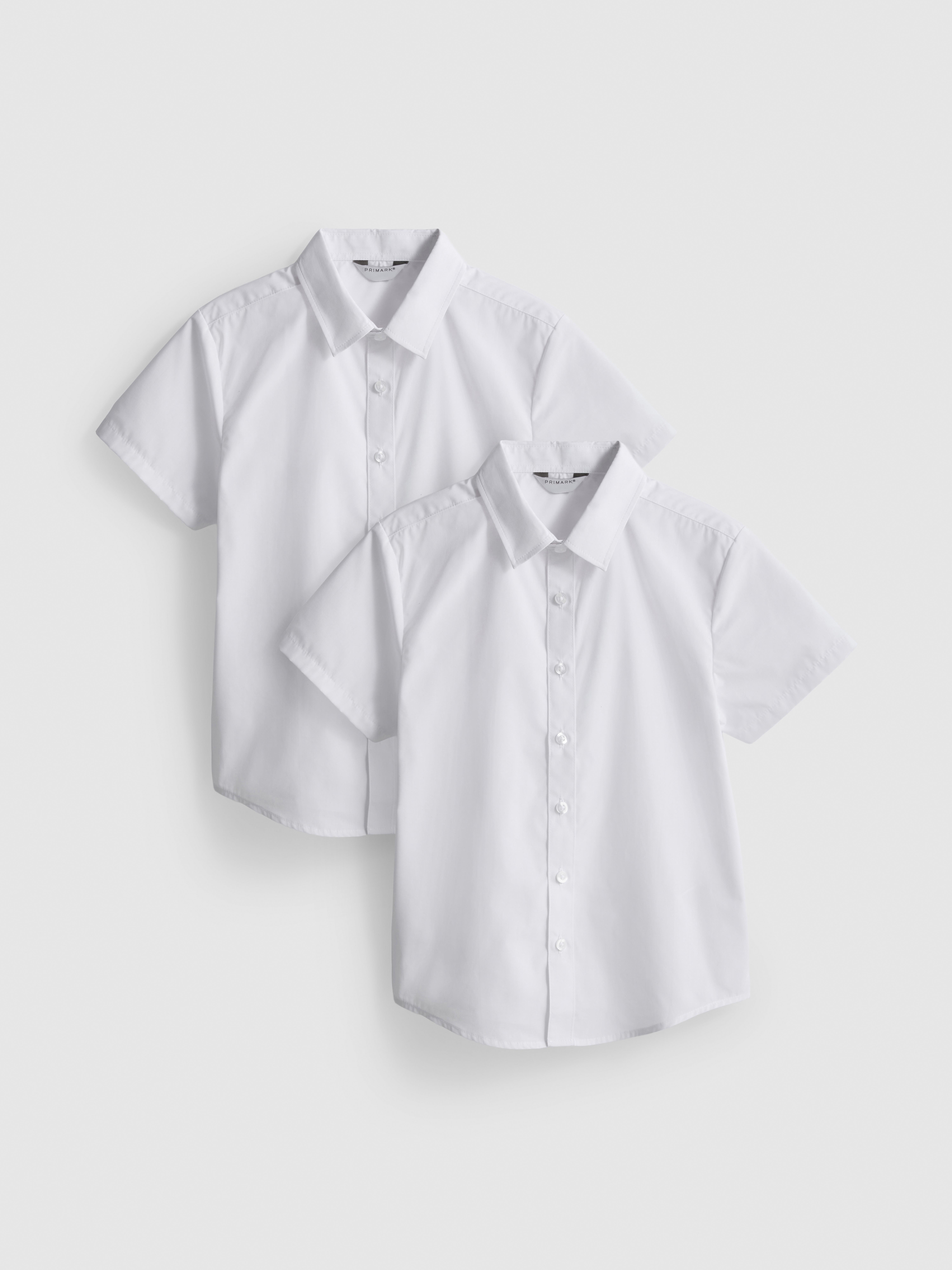 7-15yrs | 2pk Unisex Cotton Blend Short Sleeve School Shirts