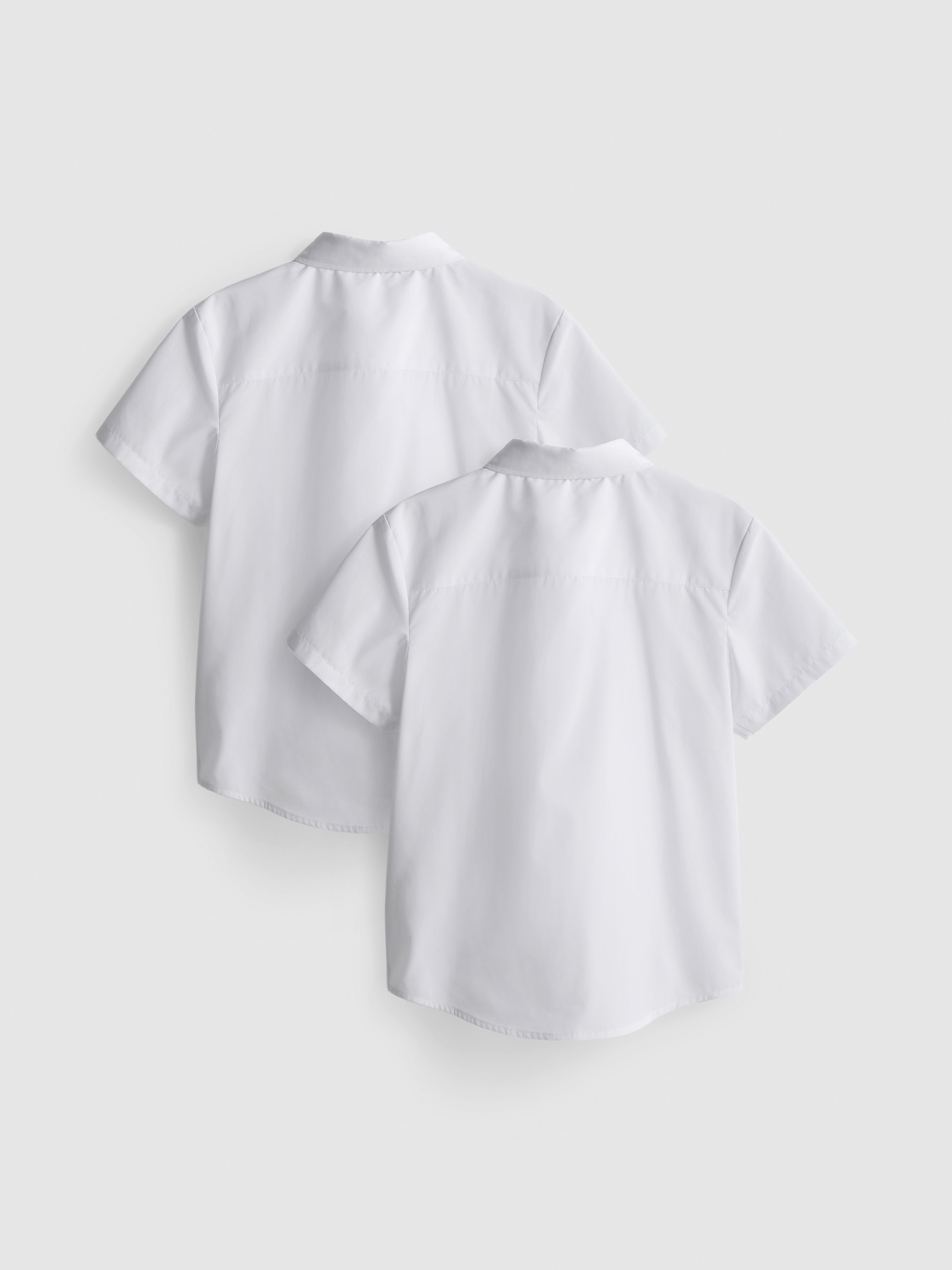 7-15yrs | 2pk Unisex Cotton Blend Short Sleeve School Shirts