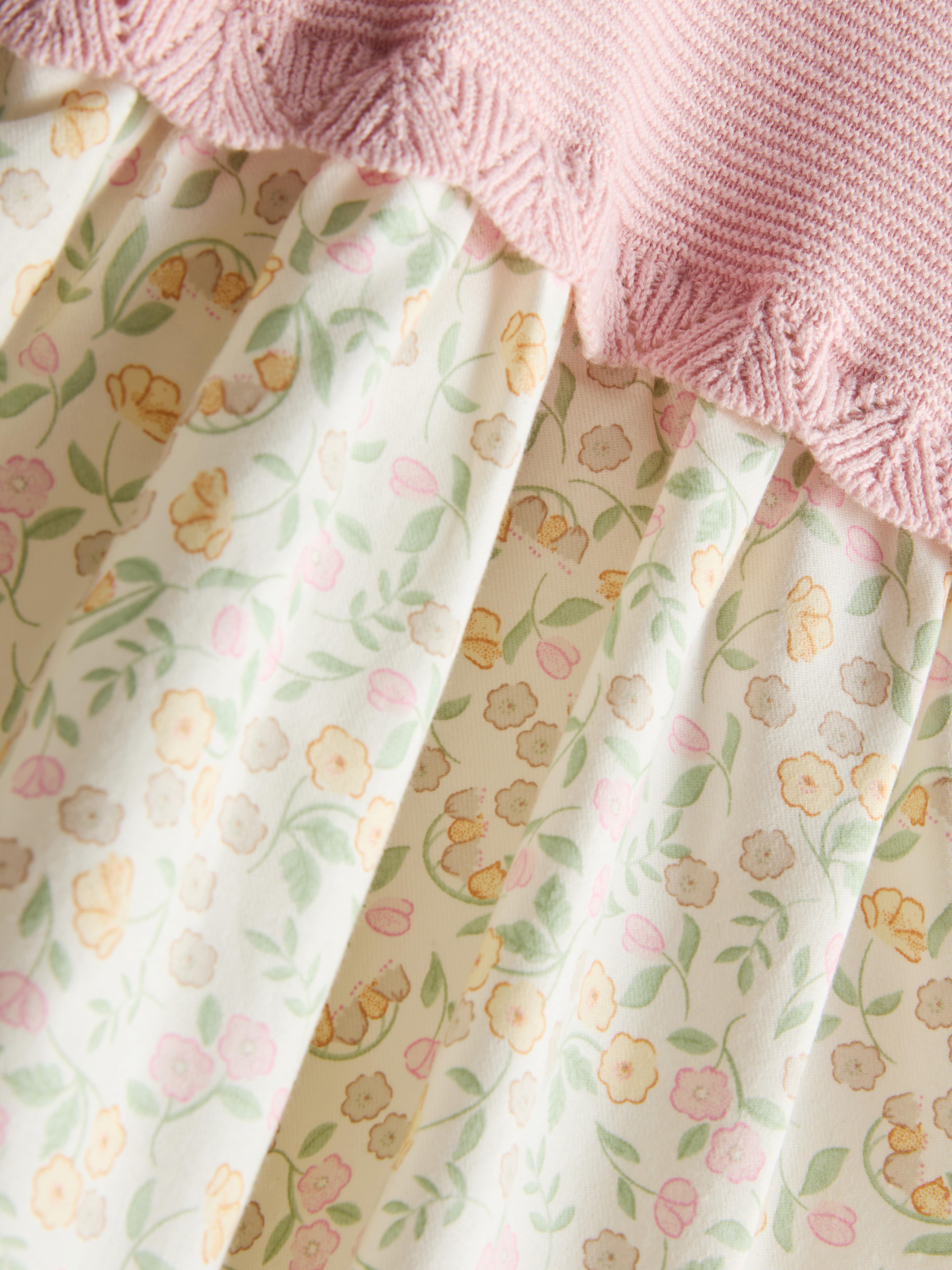 0-18mths | Pure Cotton Newborn Cardigan Smock Dress