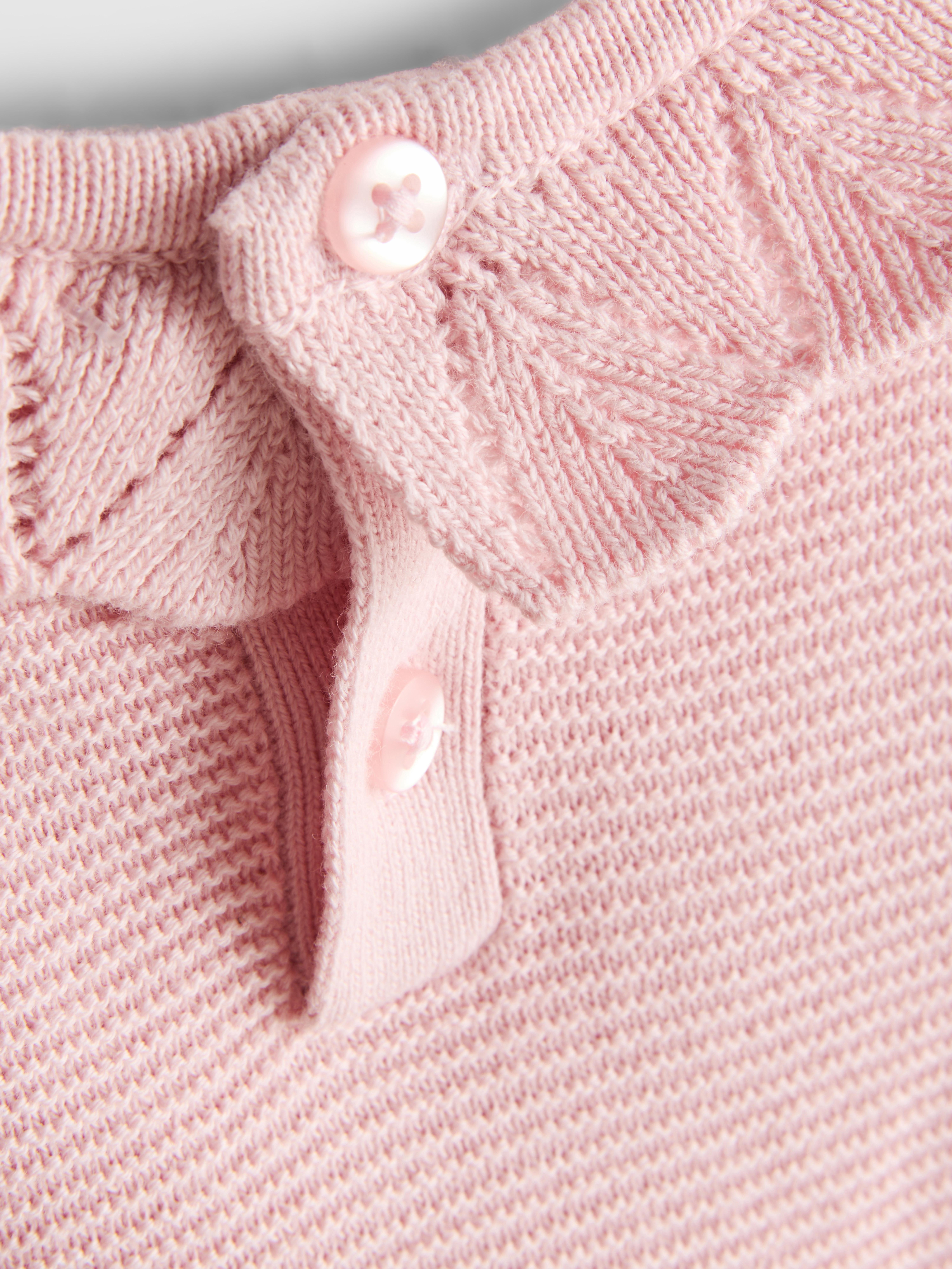 0-18mths | Pure Cotton Newborn Cardigan Smock Dress