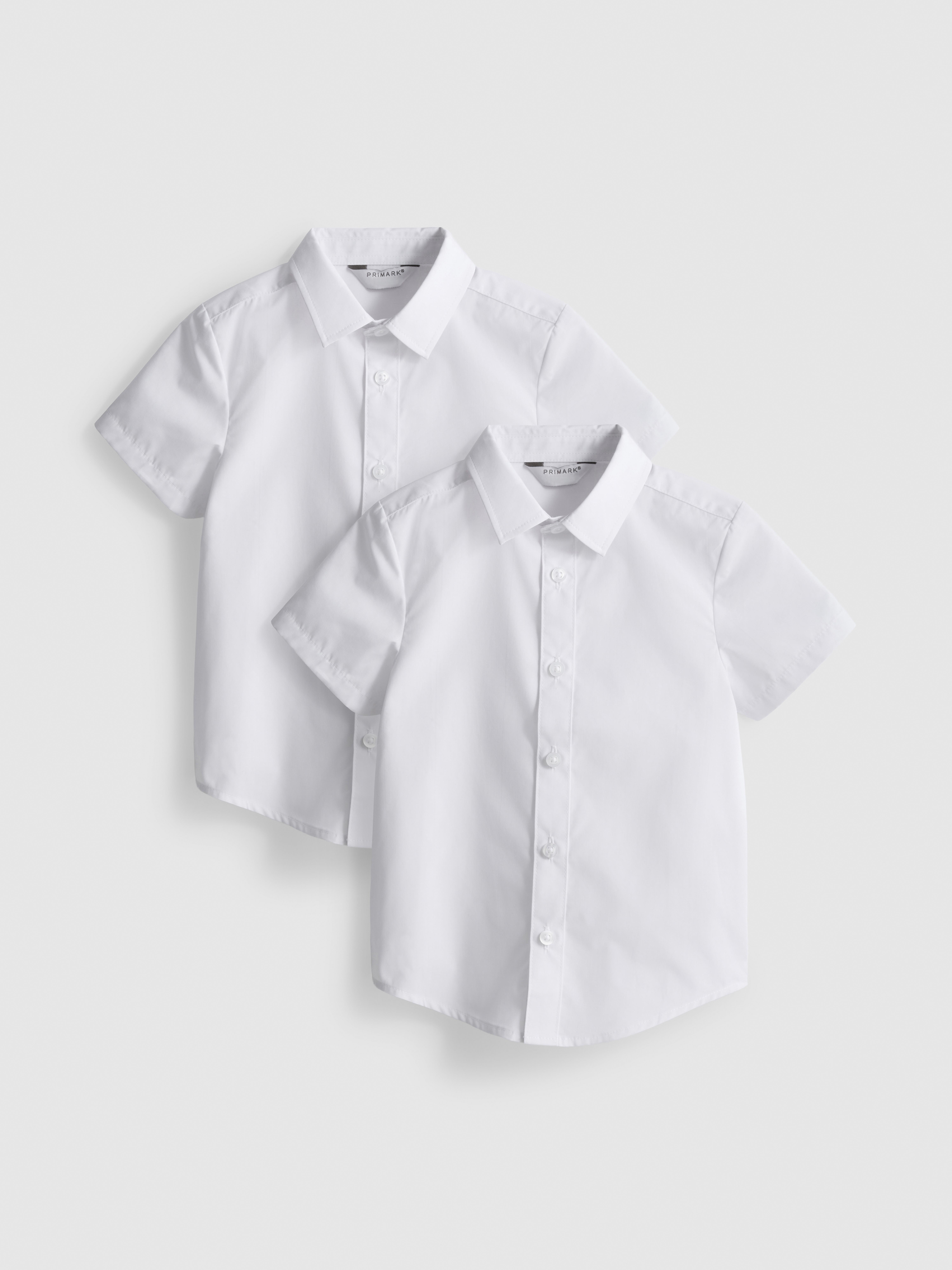 3-7yrs | 2pk Unisex Cotton Blend Short Sleeve School Shirts