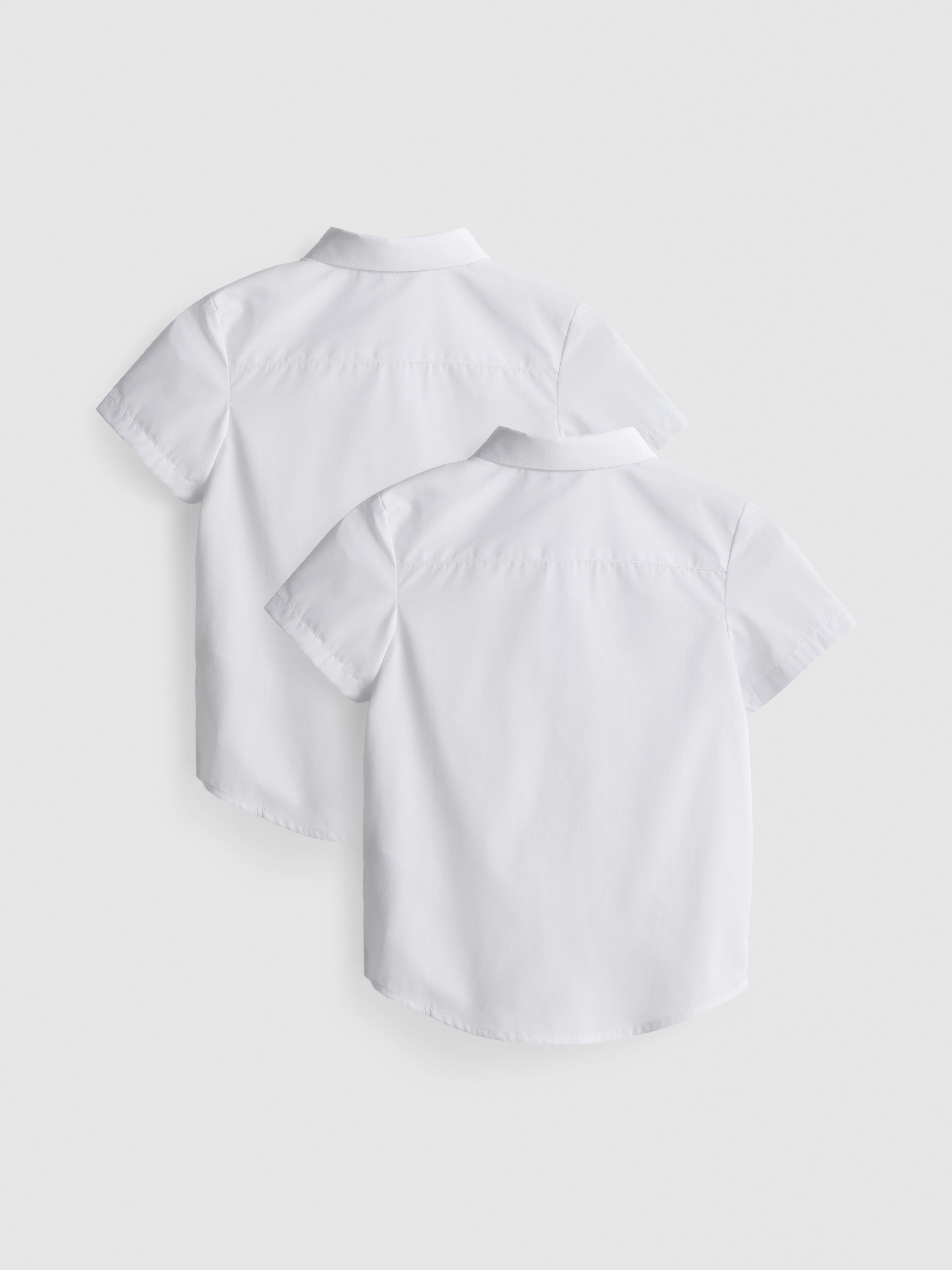 3-7yrs | 2pk Unisex Cotton Blend Short Sleeve School Shirts