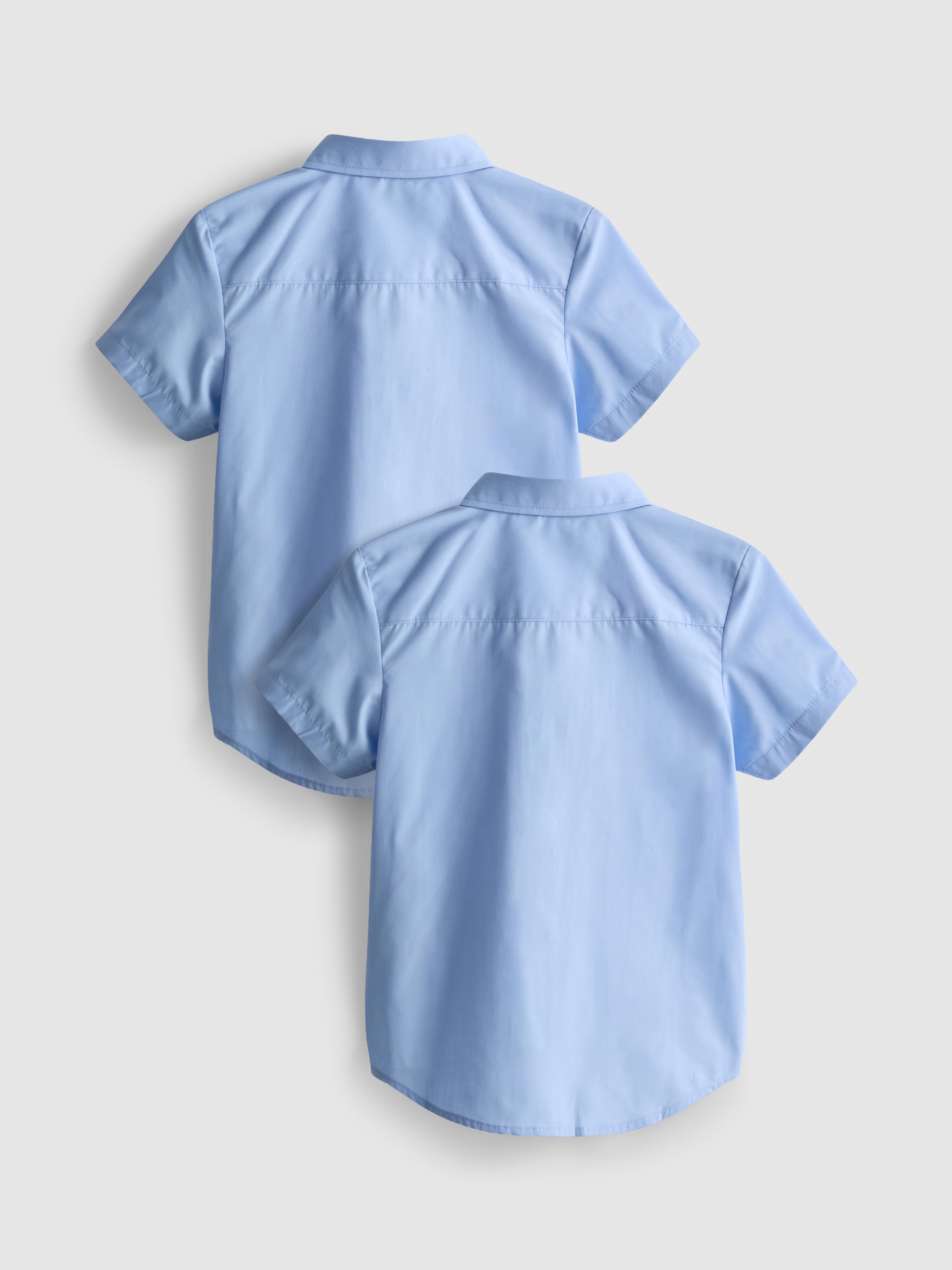 3-7yrs | 2pk Unisex Cotton Blend Short Sleeve School Shirts