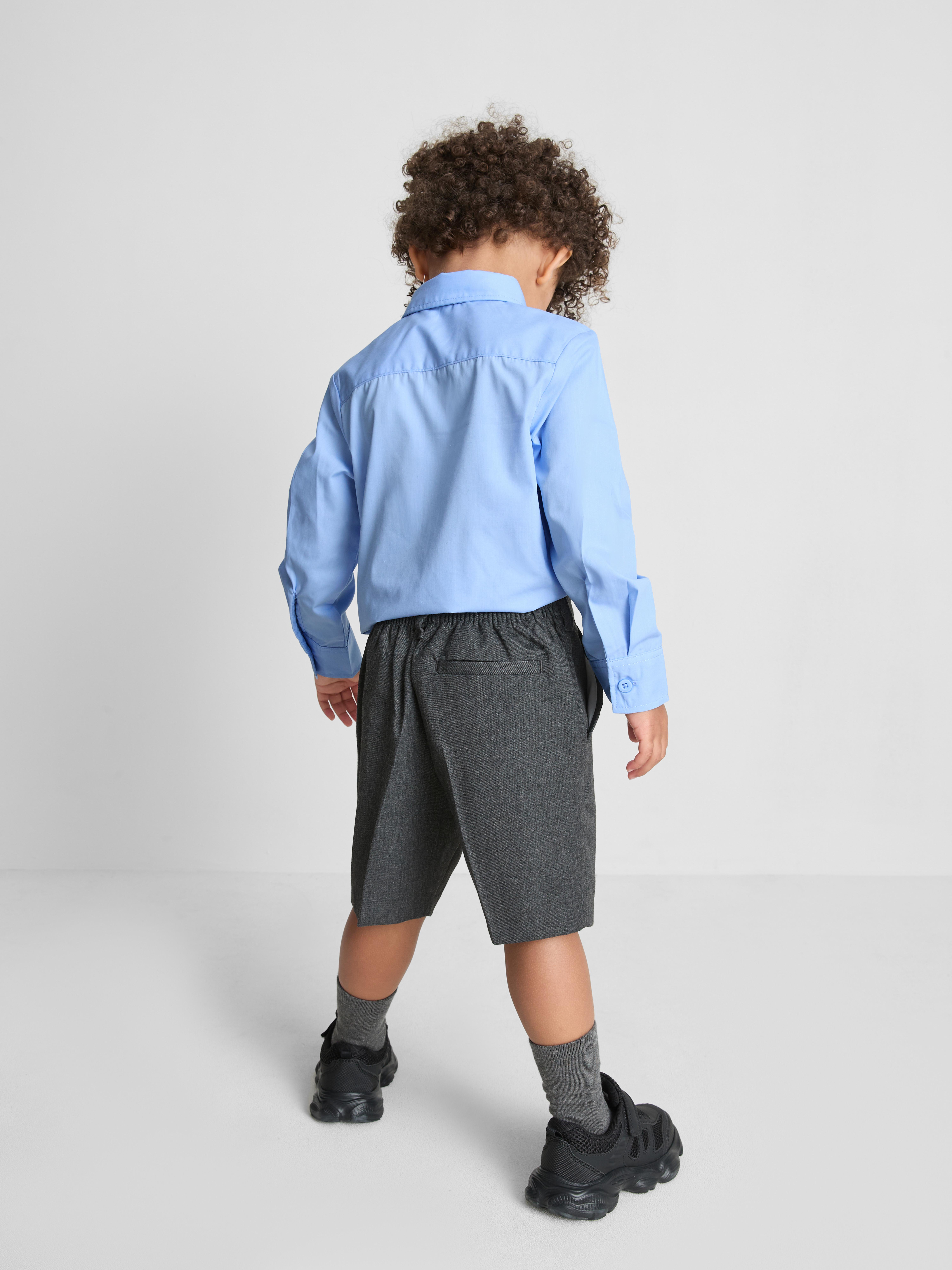 3-7yrs | 2pk Unisex Cotton Blend Long Sleeve School Shirts