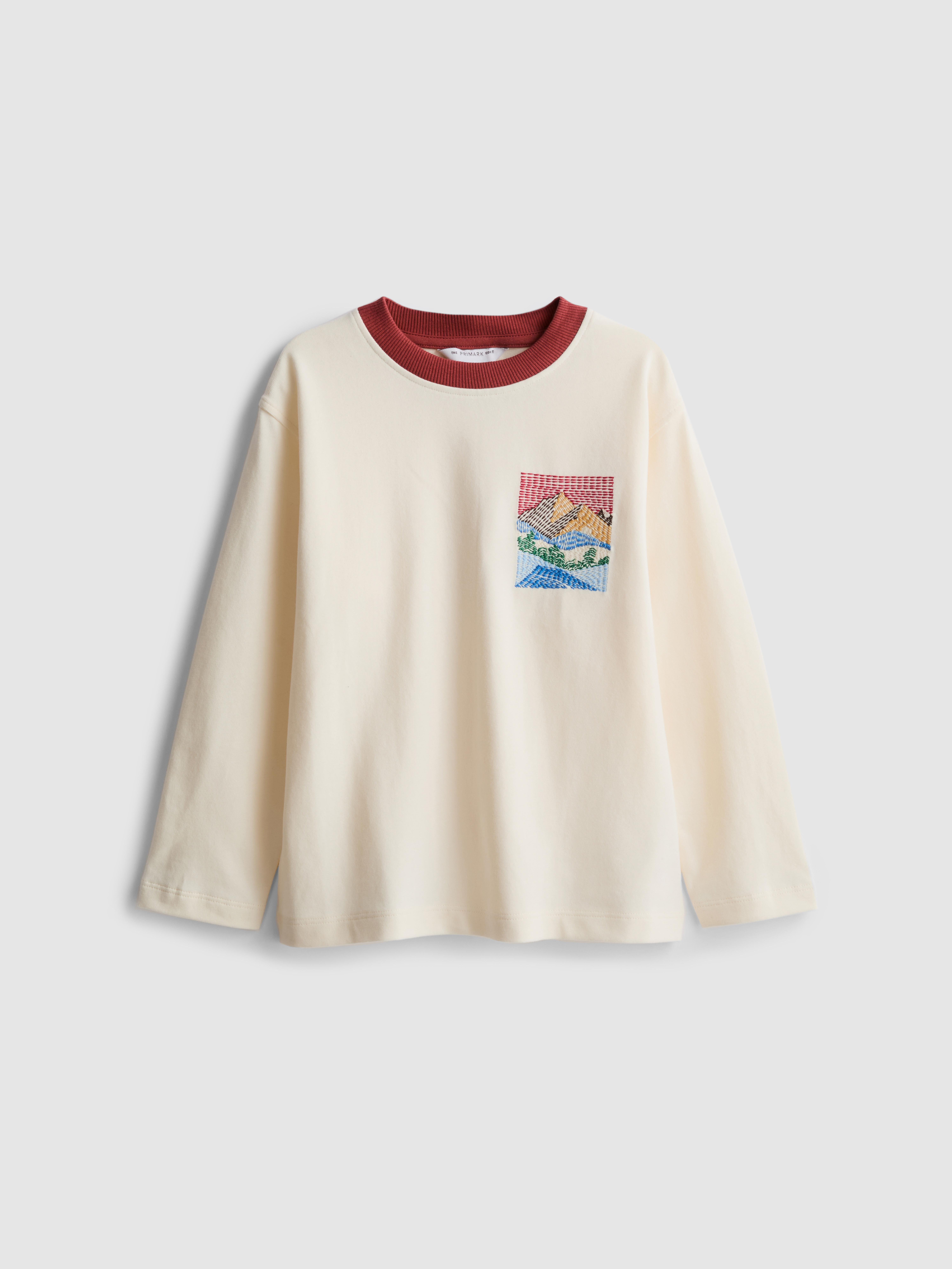 1-12yrs | The Edit Pure Cotton Embroidered Long-Sleeve T-Shirt