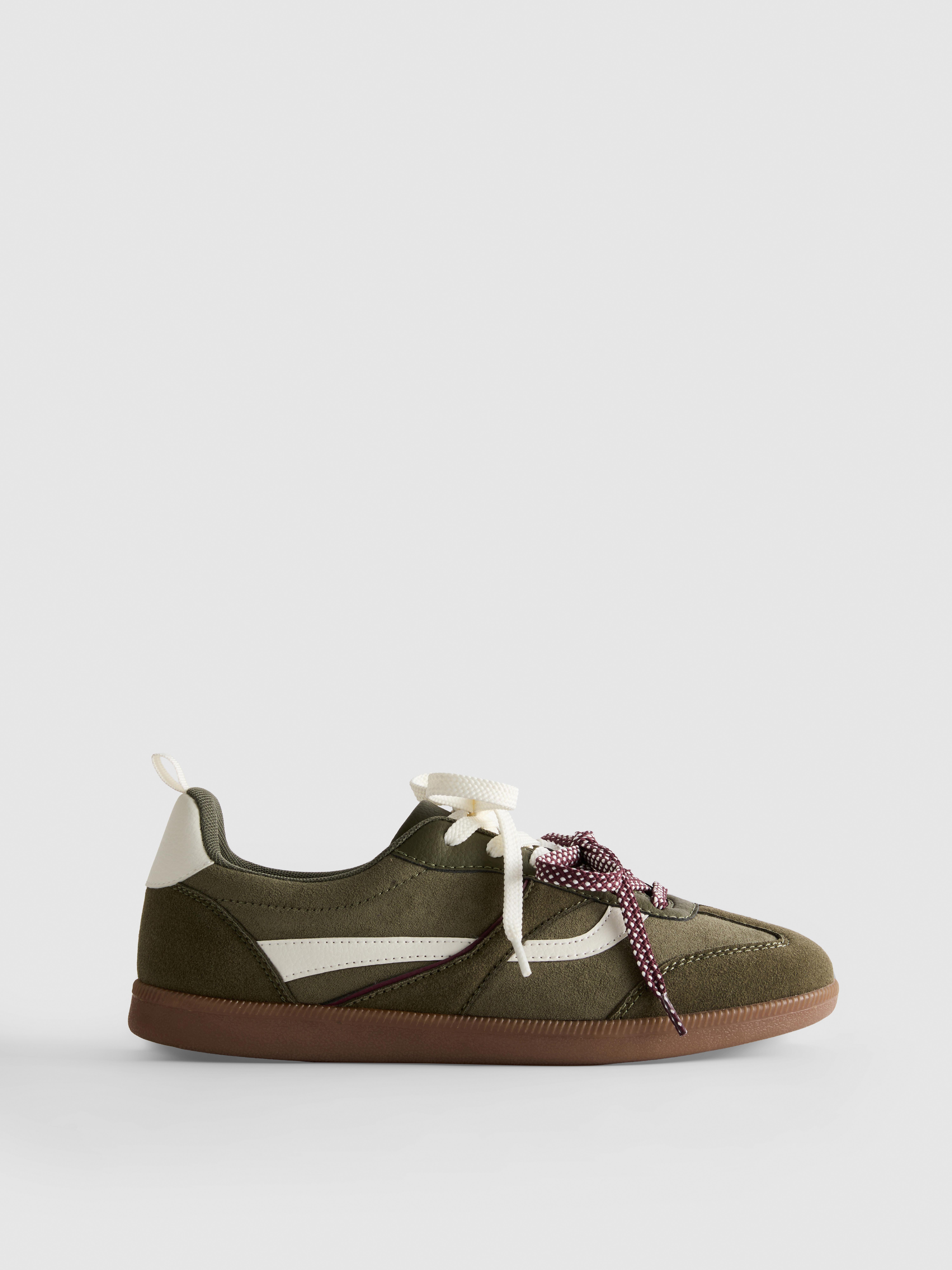 Retro Paneled Lace-Up Sneakers