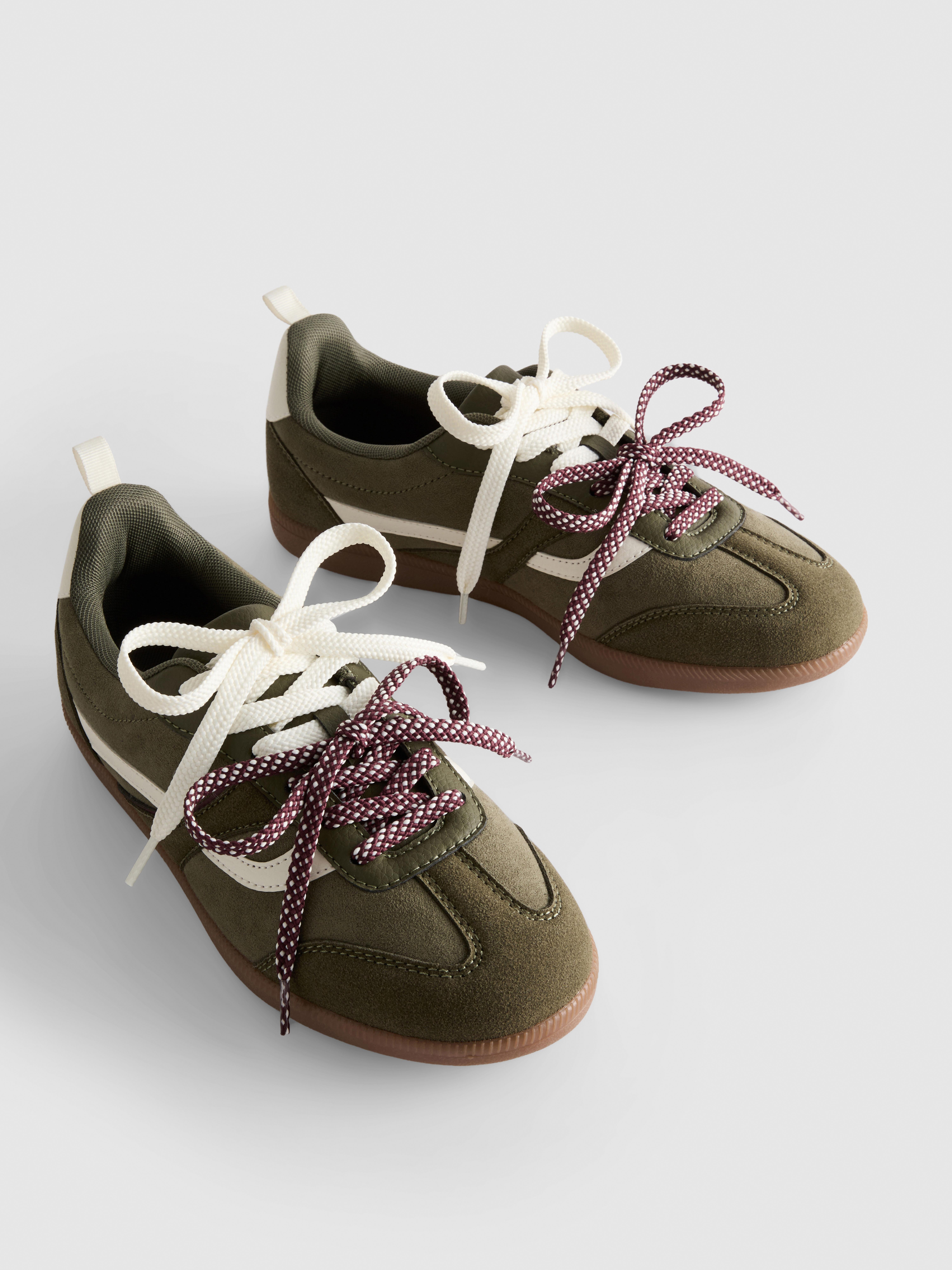 Retro Paneled Lace-Up Sneakers