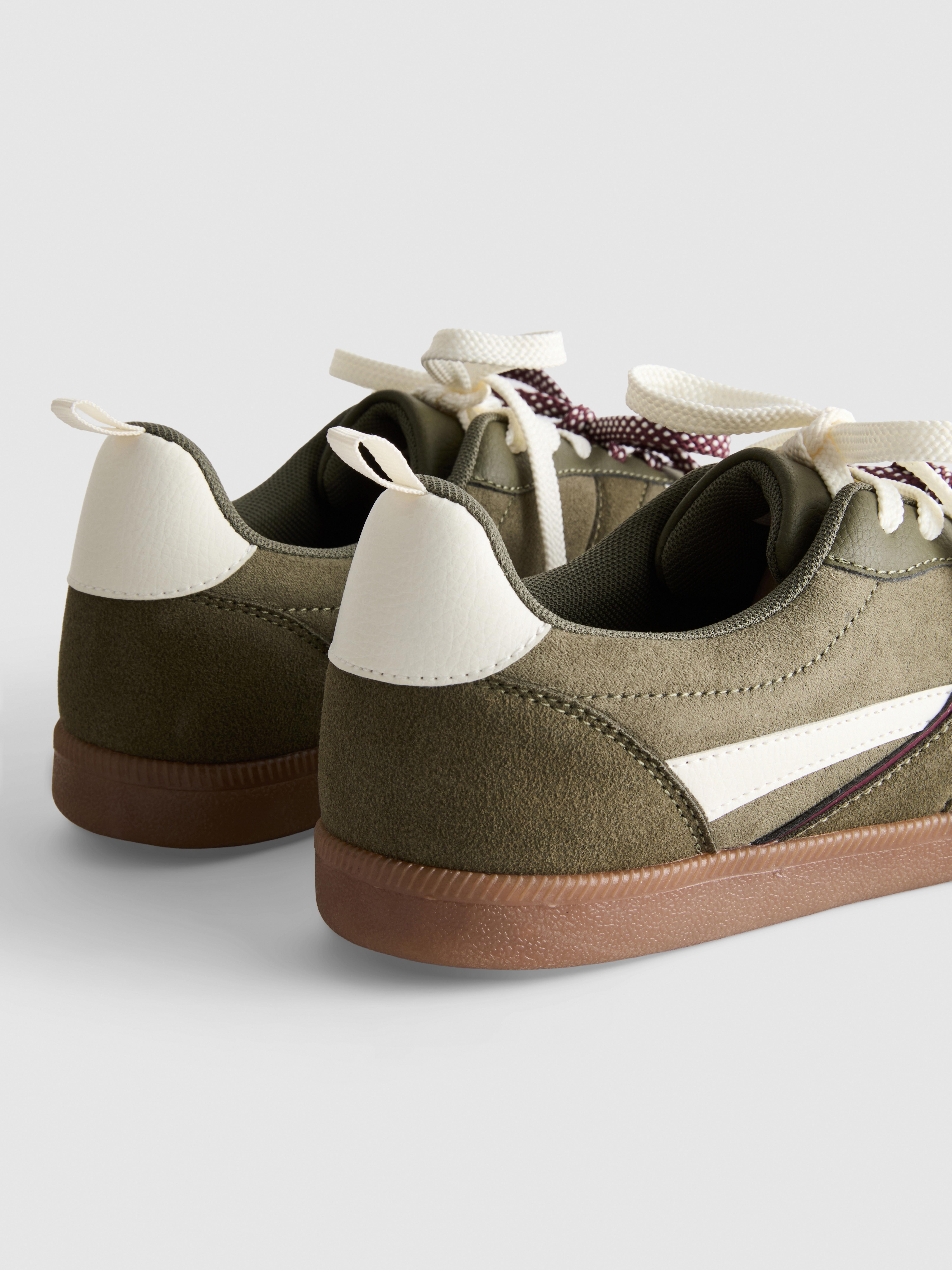 Retro Paneled Lace-Up Sneakers
