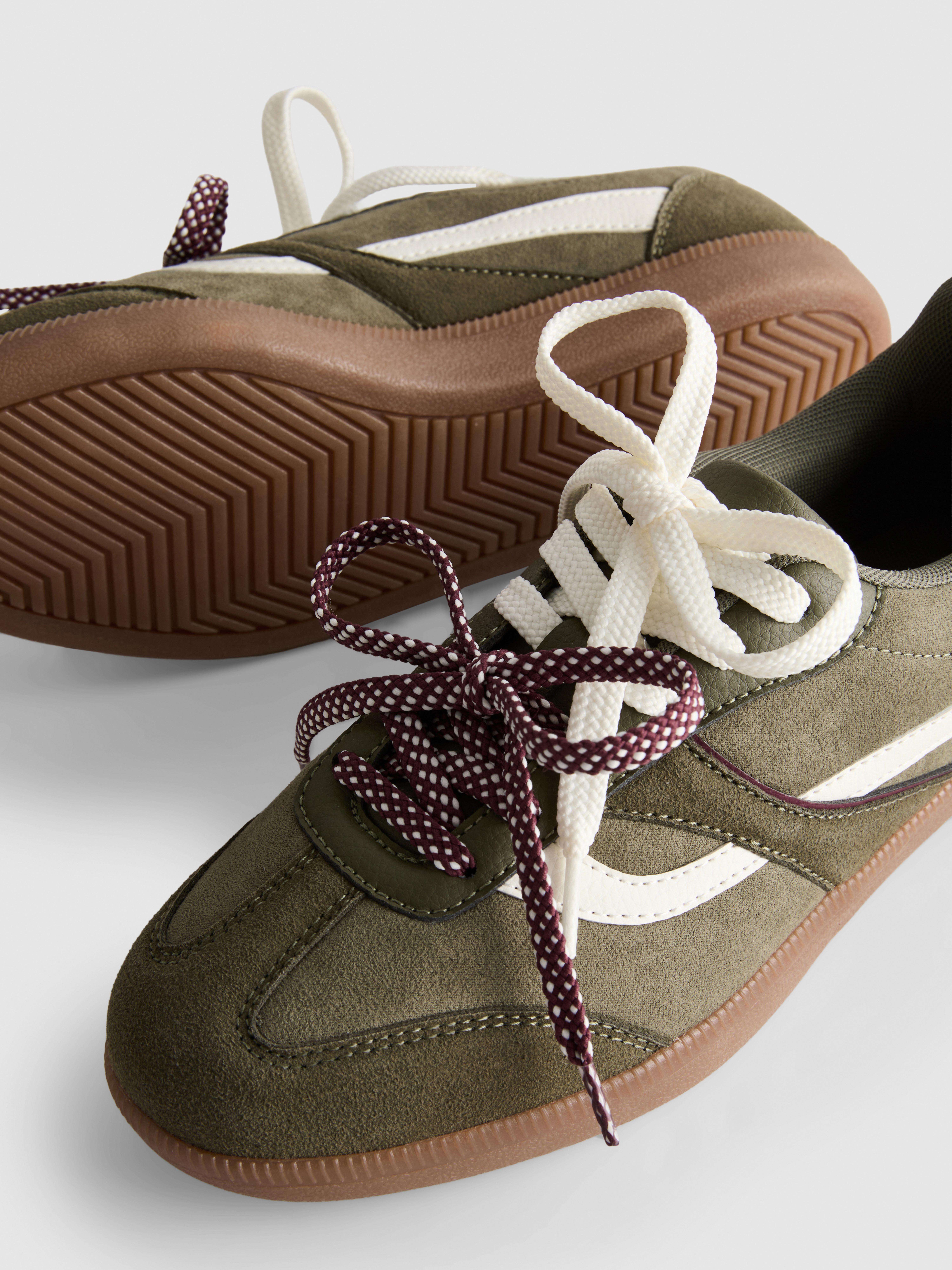 Retro Paneled Lace-Up Sneakers