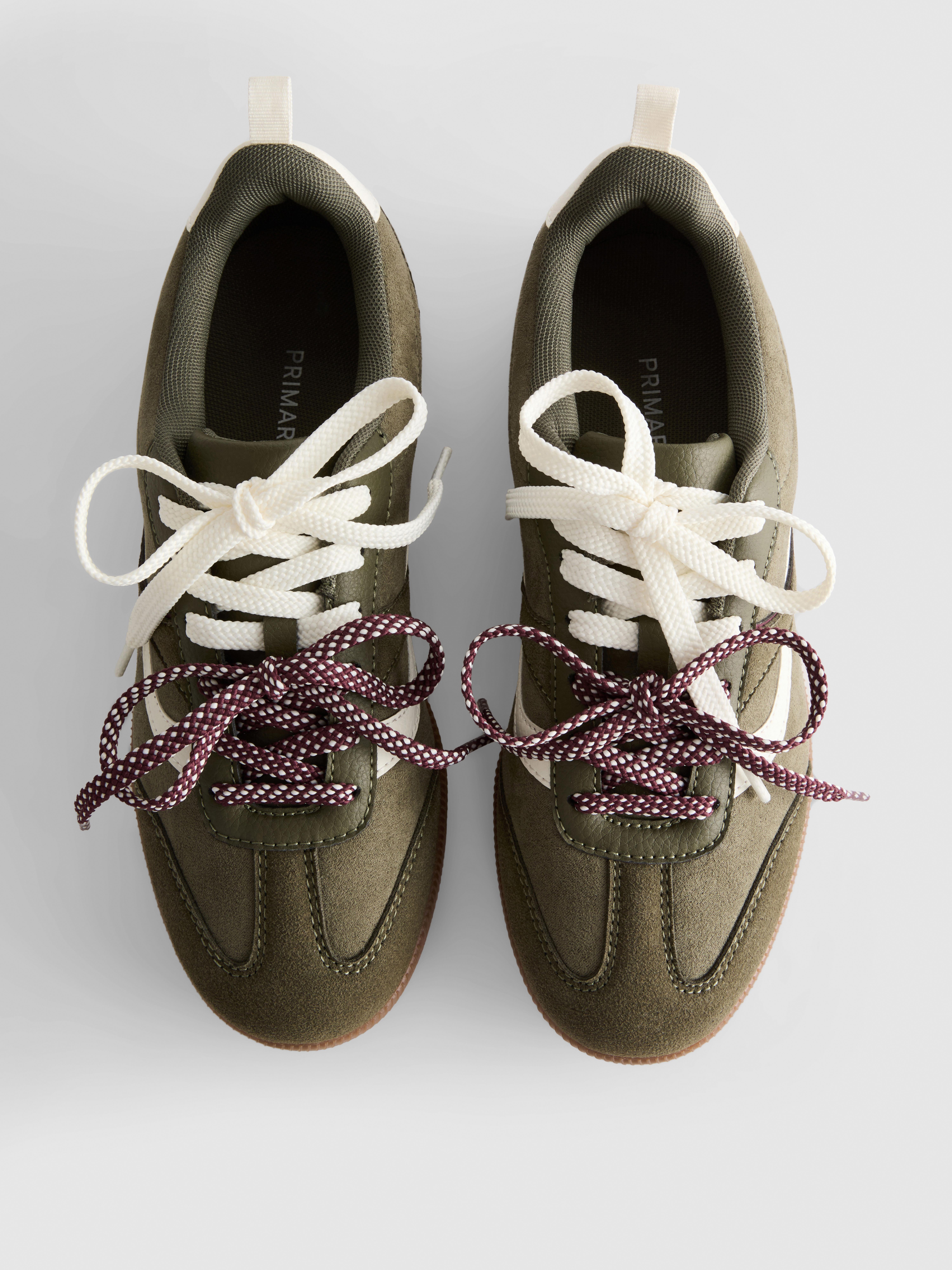 Retro Paneled Lace-Up Sneakers