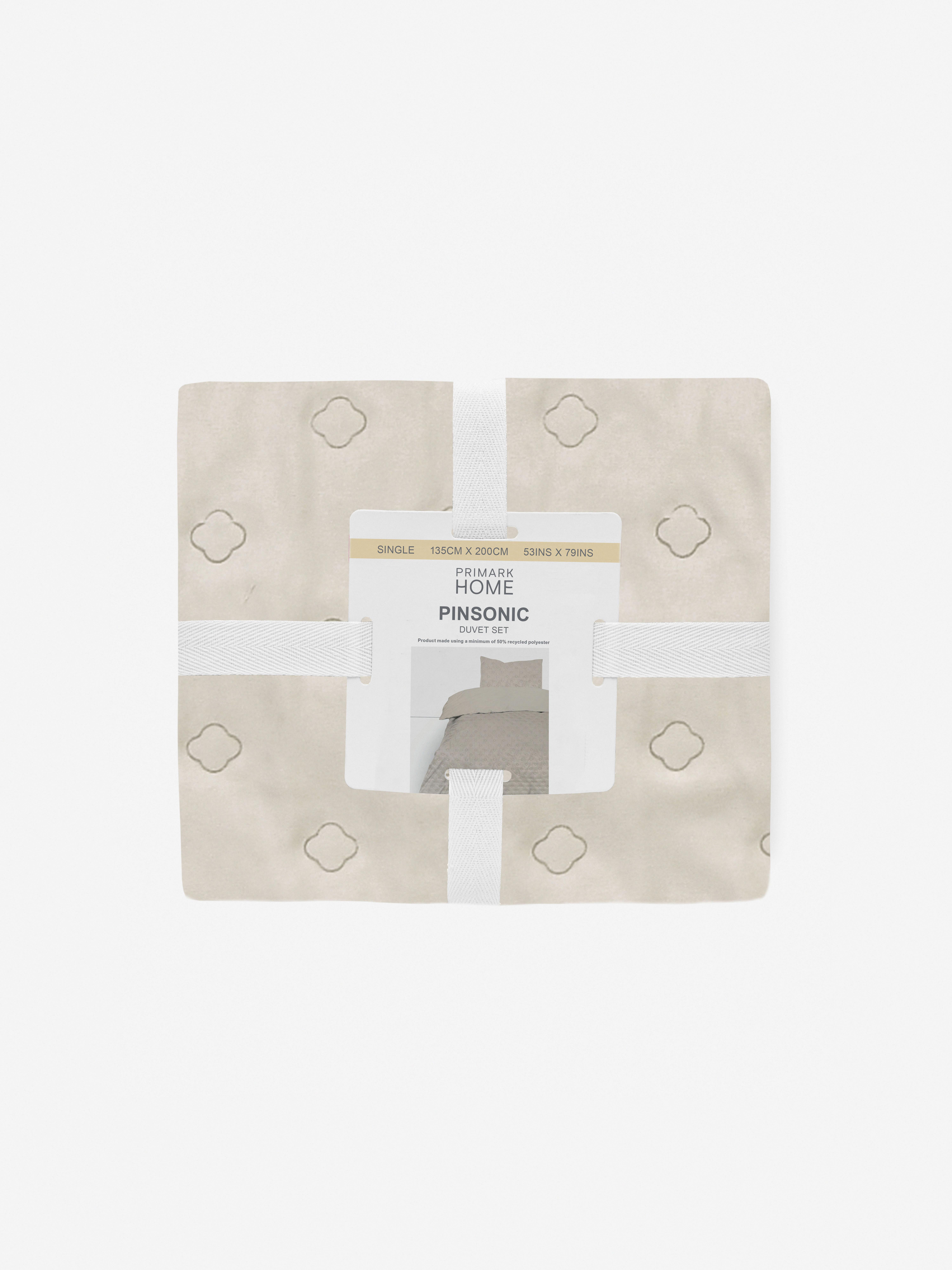 Textured Pinsonic Single Duvet Cover Set