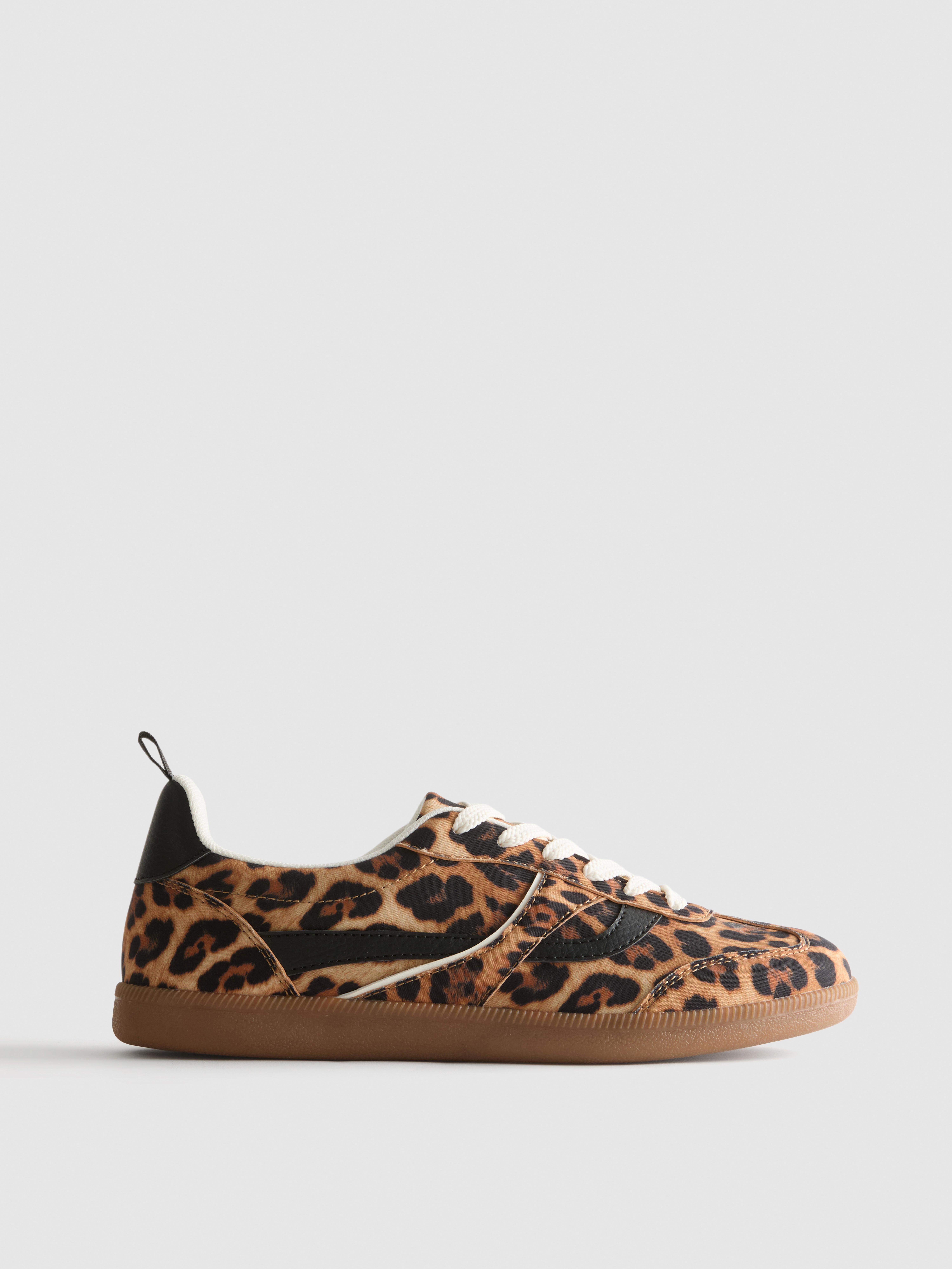 Leopard Low Top Gum Sole Sneakers