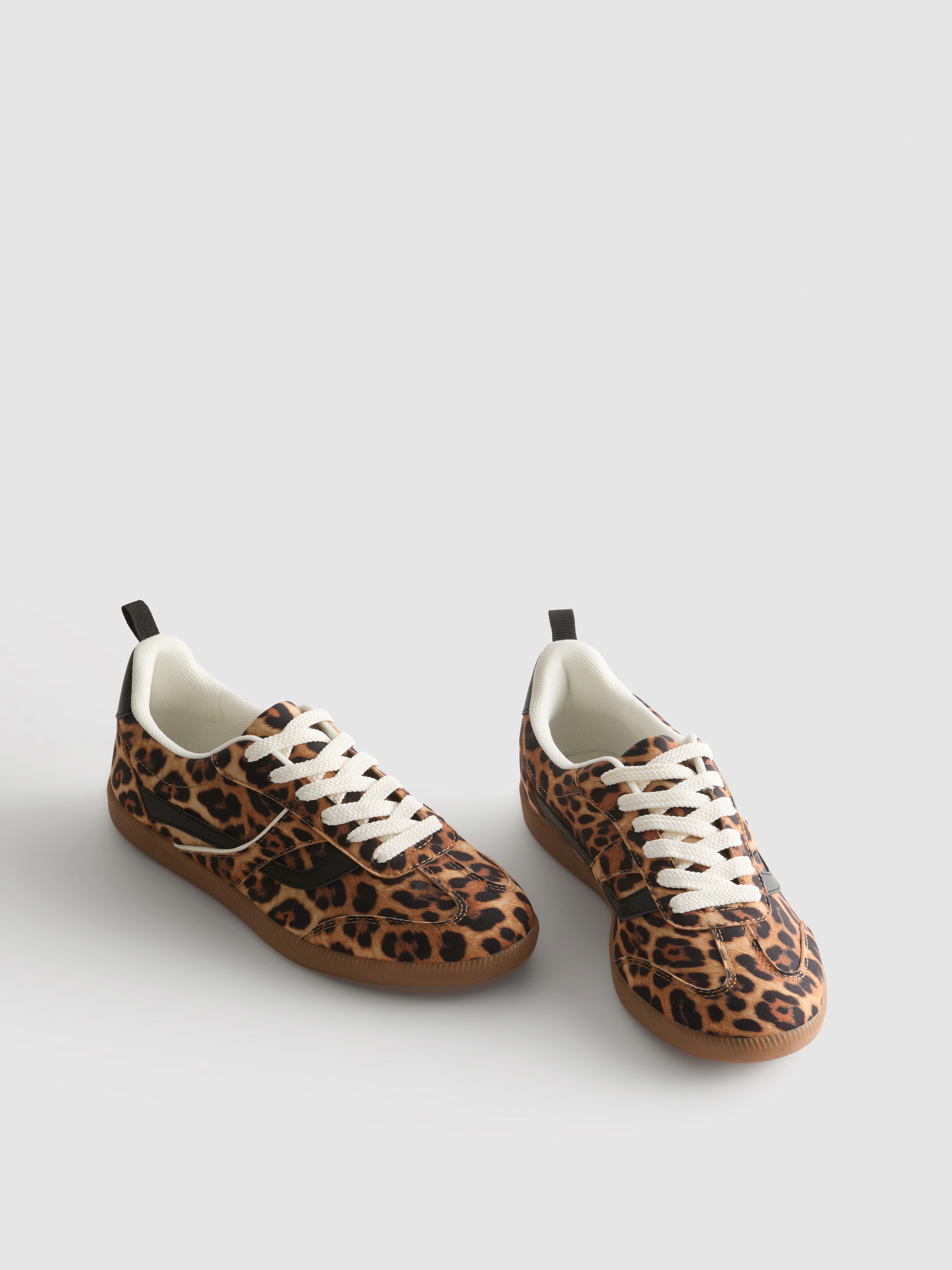 Leopard Low Top Gum Sole Sneakers